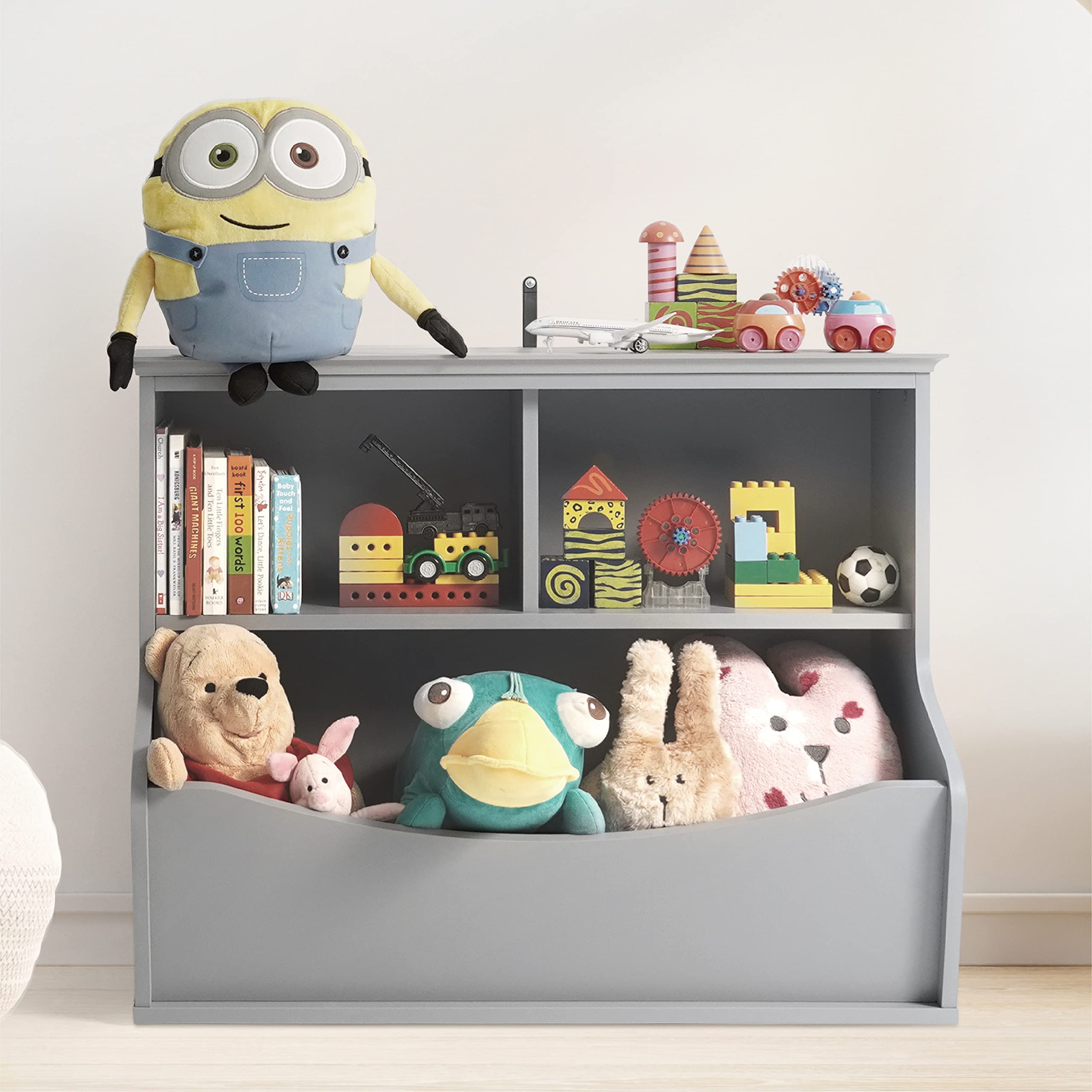 CAPHAUS Kids' Multifunctional Book and Toy Storage Cubby - Open Shelf Organizer for Nursery, Playroom, Closet - Home Organization Toy Bookcase | Perfect for Kids' Room, Daycare & Montessori Classroom Organization