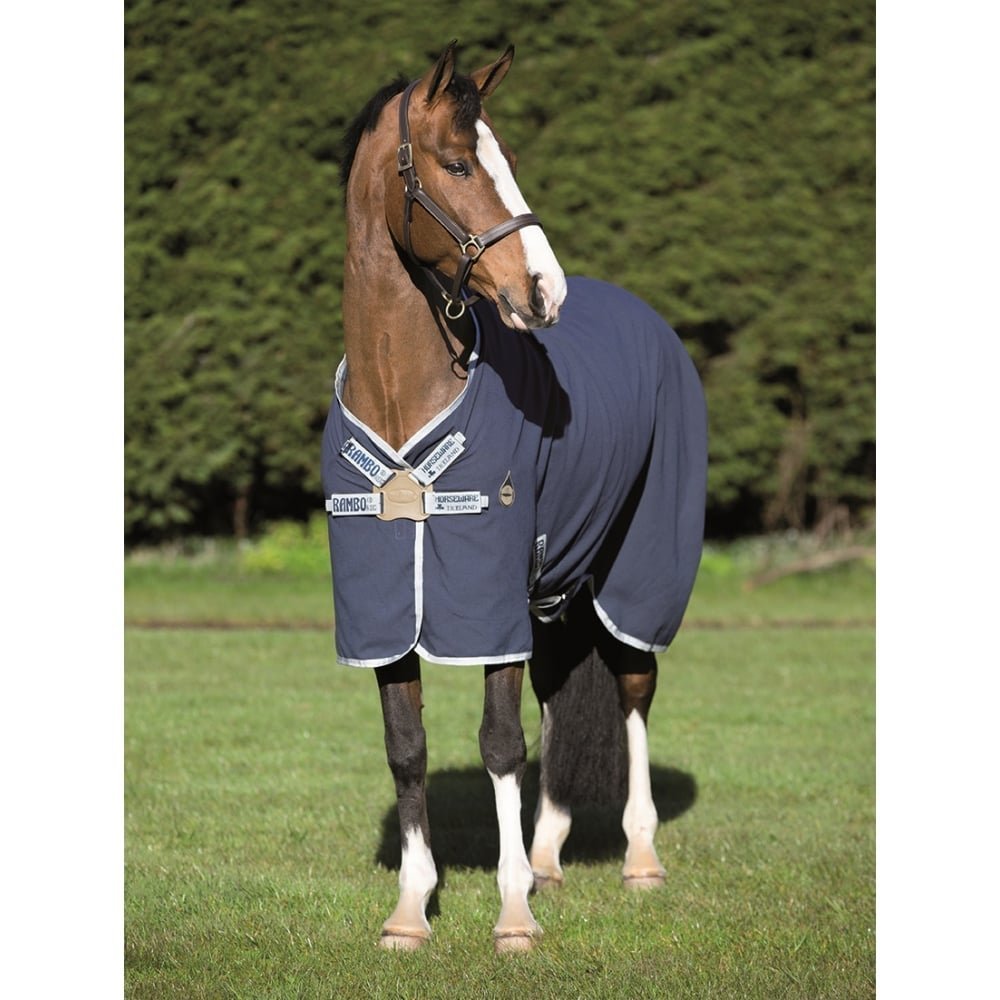 Rambo Helix Sheet Disc Front Closure 69 Navy/Silver - Durable Horse Riding Blanket for Equestrian Training & Stable Use