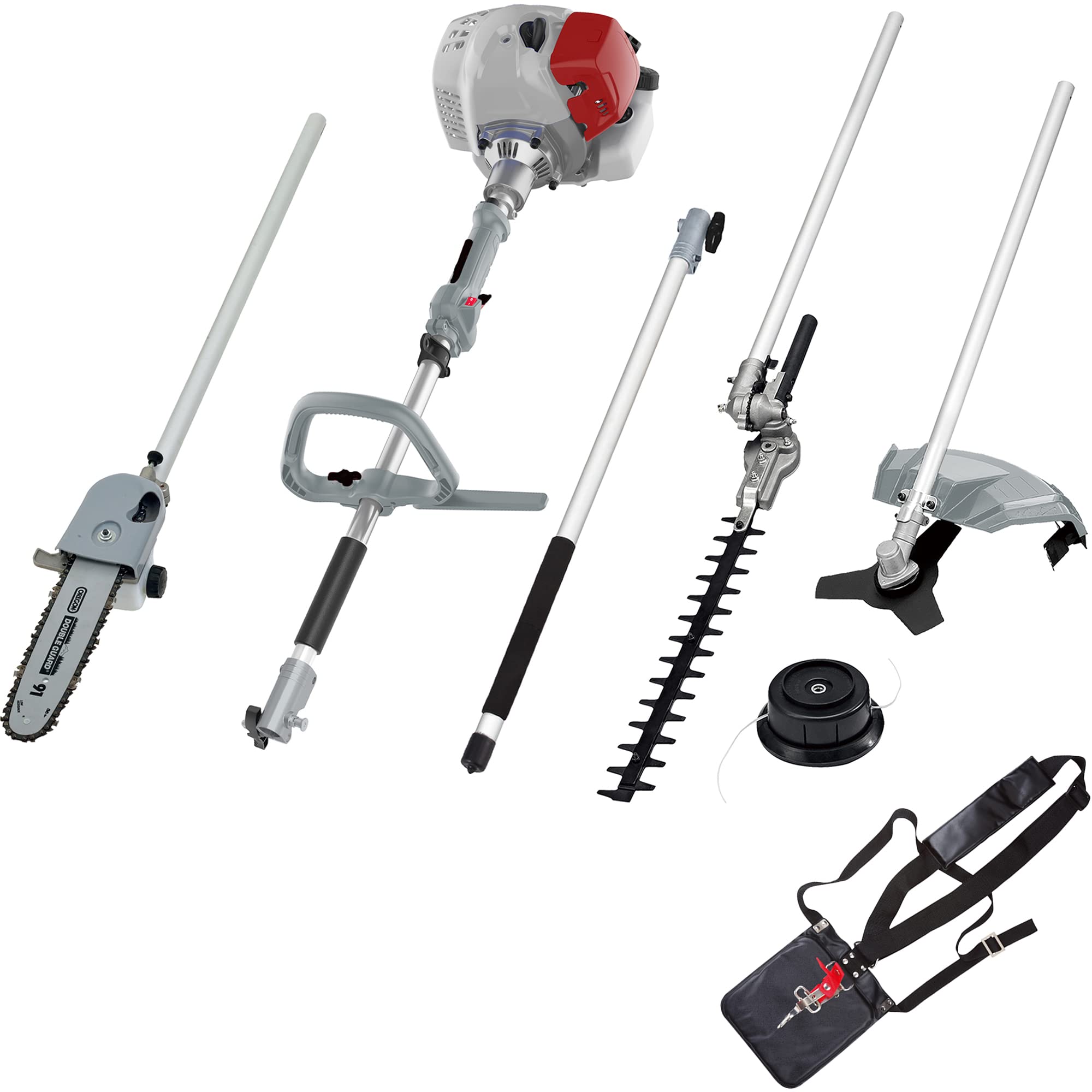 IKRA Gas-Powered 4-in-1 Multi-Tool: String Trimmer, Brush Cutter, Hedge Trimmer & Pole Saw with Extension - Perfect for Lawn Care, Yard Maintenance & Landscaping