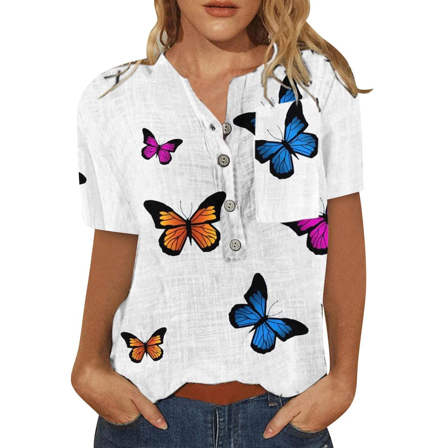 Women's Short Sleeve Printed T-Shirt - Summer Casual & Business Tops - Trendy Fashion Tee for Work, Weekend & Outdoor Activities