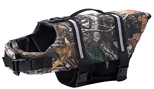 **Premium Dog Life Jacket - Swim Safety Vest with Handle for Small, Medium & Large Dogs - Buoyant Flotation Coat for Puppy & Adult Canines (Camouflage, XXL) - Perfect for Boating, Swimming & Water Adventures**