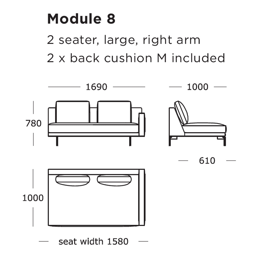 Edge V2 Modular Sofa Set - 8-Piece Customizable Sectional Couch for Living Room, Lounge & Office - Modern L-Shaped Sofa with Reversible Chaise & Ottoman