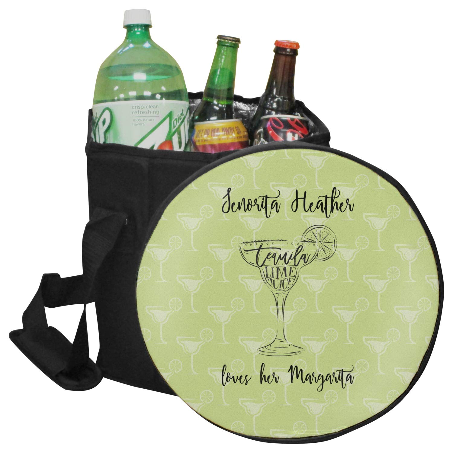 Personalized Margarita Lover Collapsible Cooler & Seat - Custom Name & Design - Portable Folding Cooler with Seat for Beach, Pool, Tailgating & Outdoor Parties