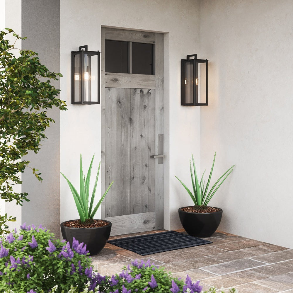 Vala Outdoor Wall Lantern - Waterproof LED Exterior Light with Motion Sensor, Dusk to Dawn Lighting for Porch, Patio, Garden & Front Door Security (Black)