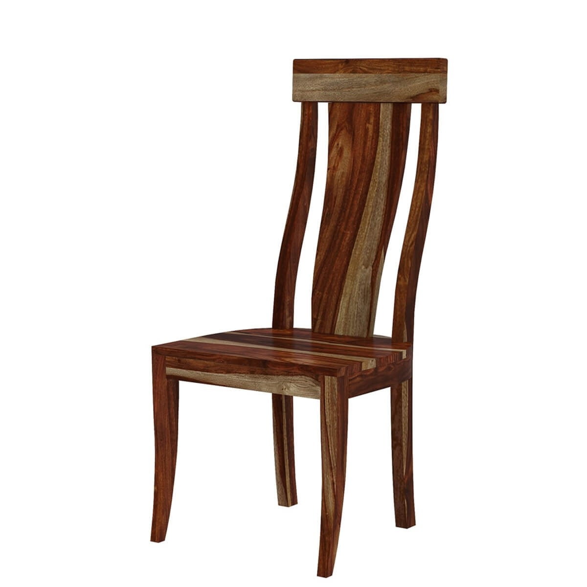 Handcrafted Solid Wood Dining Chair with Single Slat Back - Natural Finish for Modern Farmhouse, Kitchen, and Dining Room Decor
