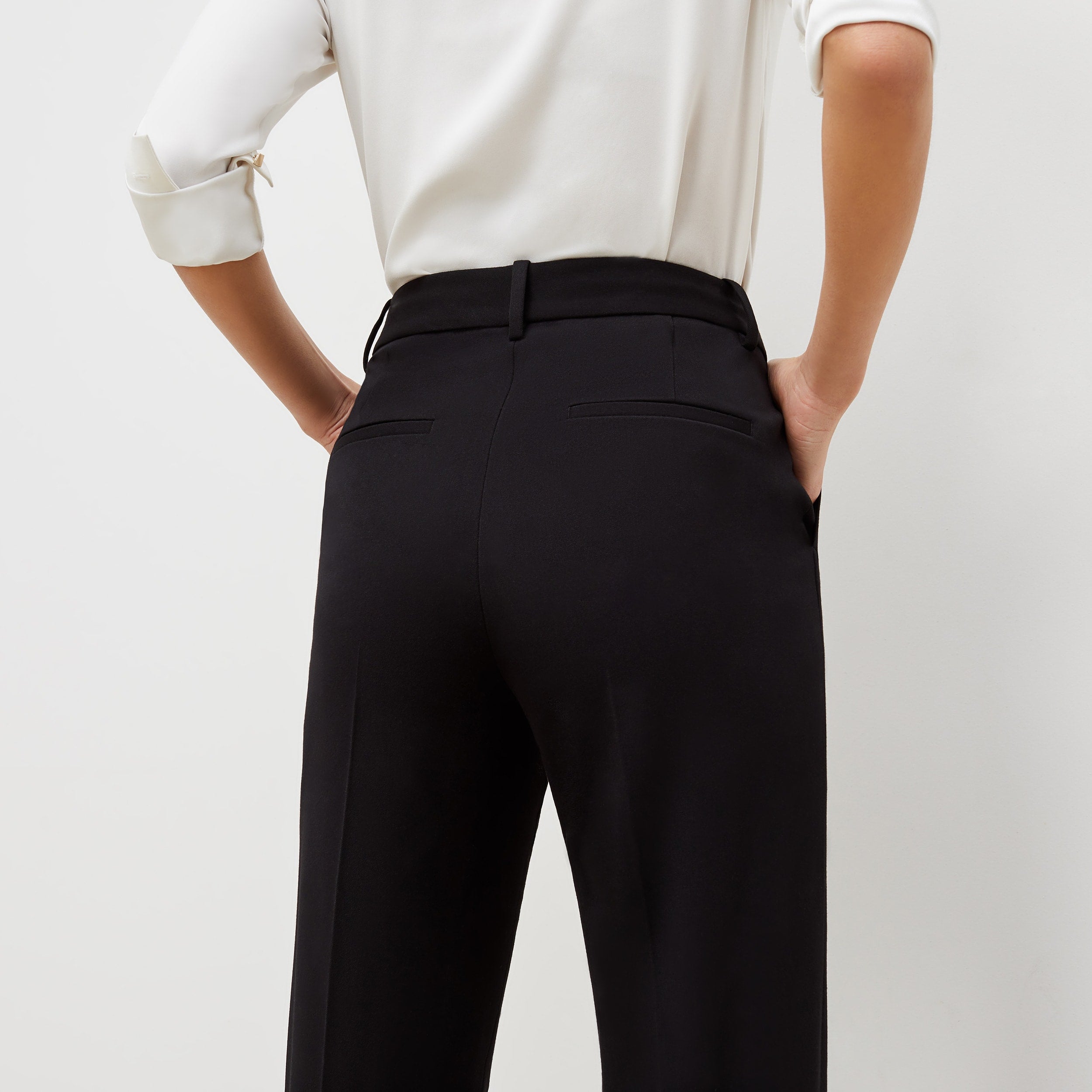 Mejia Light Twill Pants for Women - Comfortable Black Casual Trousers for Work, Office & Everyday Wear