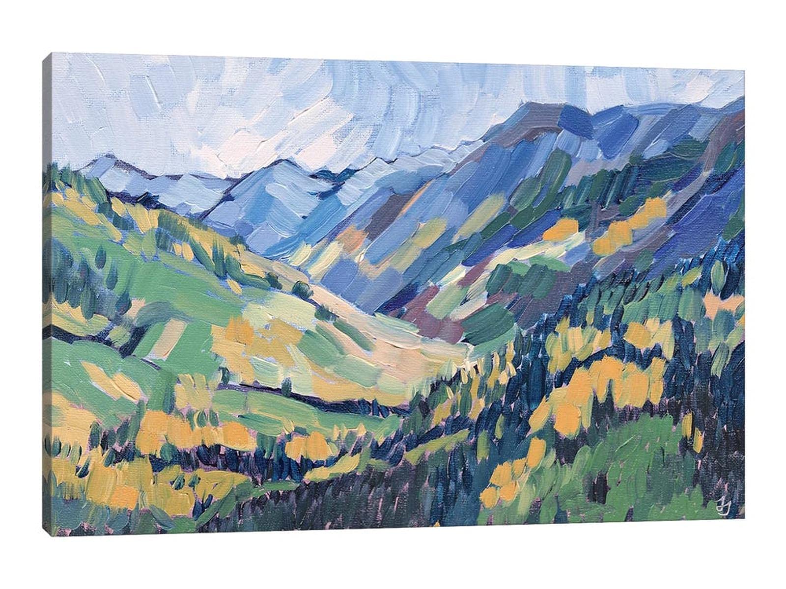 TIMUBA Abstract Mountain Canvas Wall Art - Nature Landscape Painting for Living Room Decor - 28x40 Inches - Perfect for Home, Office & Cabin Wall Decor