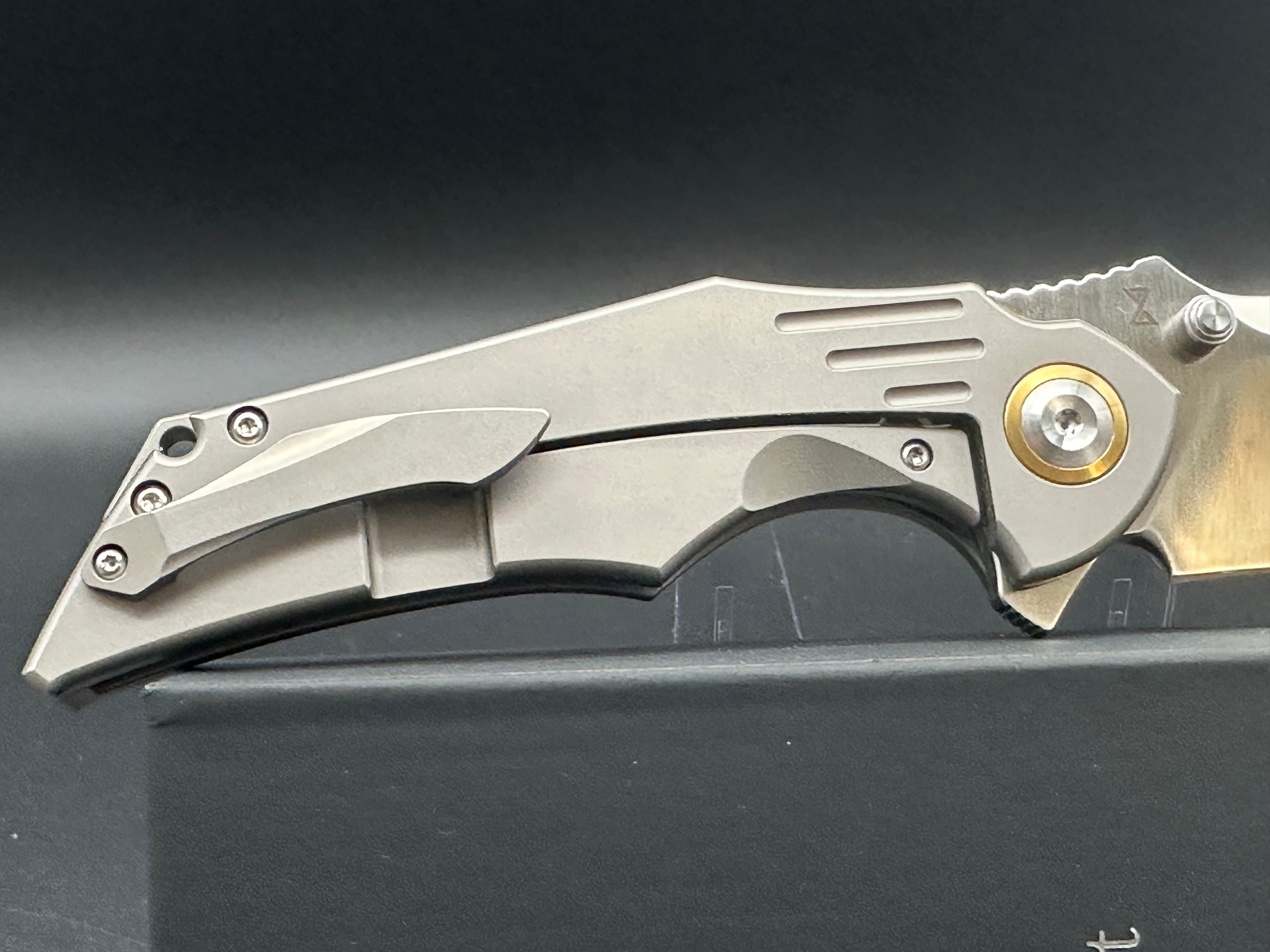 Premium Kansept Delta Titanium Folding Knife with CPM S35VN Stonewash Blade - EDC Pocket Knife for Outdoor Camping, Hiking & Survival Gear