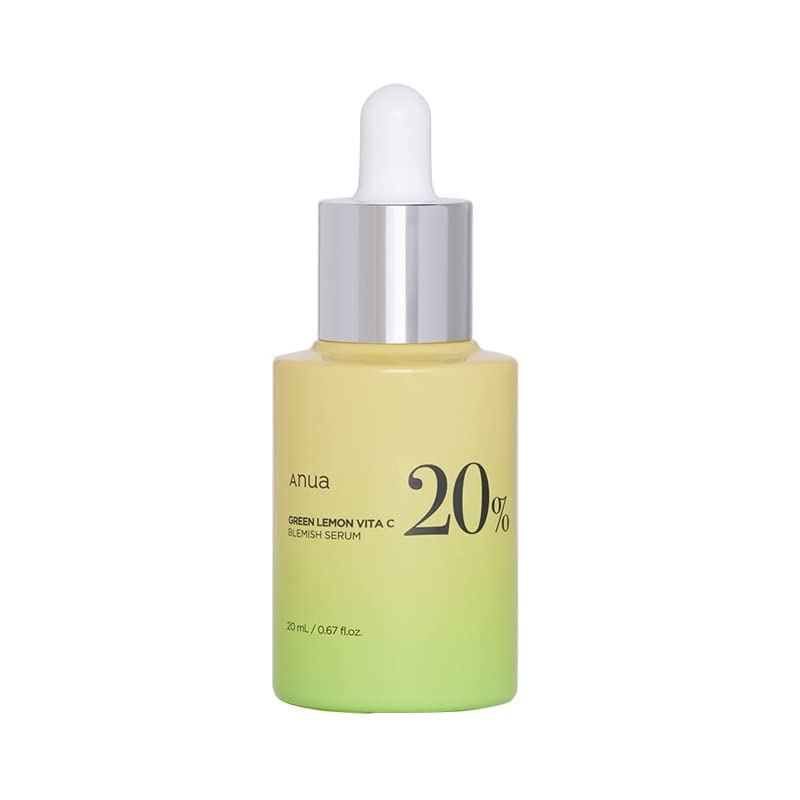 Anua Green Lemon Vita C Blemish Serum 20ml - Brightening & Acne Treatment for Clear Skin | Perfect for Daily Skincare Routine & Dark Spot Reduction