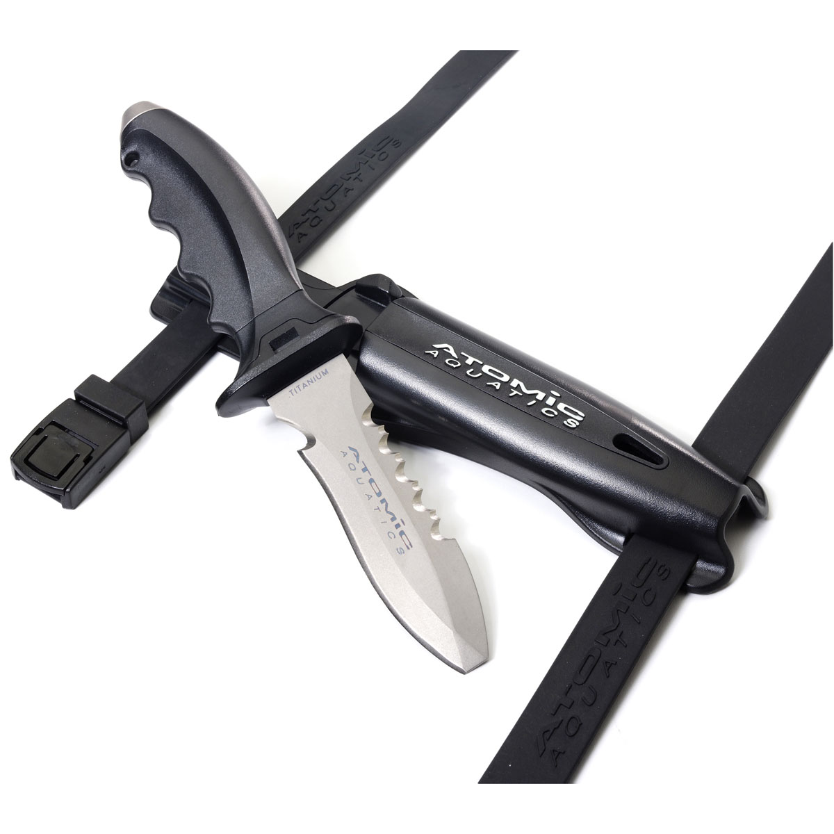 Atomic Aquatics Ti6 Titanium Blunt Tip Scuba Diving Knife - Perfect for Underwater Safety, Spearfishing & Marine Exploration