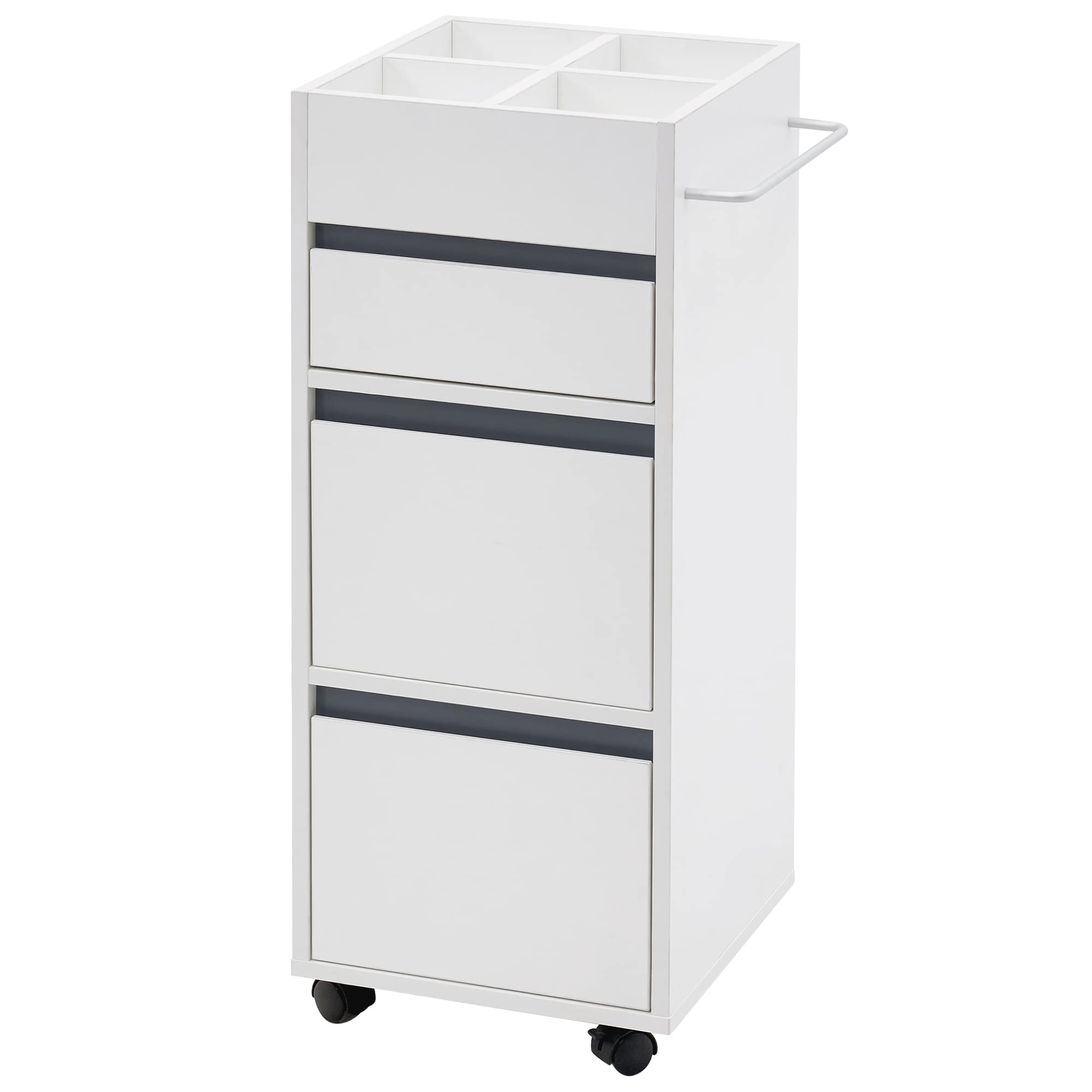 Professional Barber Salon Trolley with 3 Drawers - Mobile Storage Cabinet for Hair Stylists, Beauty Organizer & Spa Equipment - White (Ideal for Salon, Barber Shop & Home Use)
