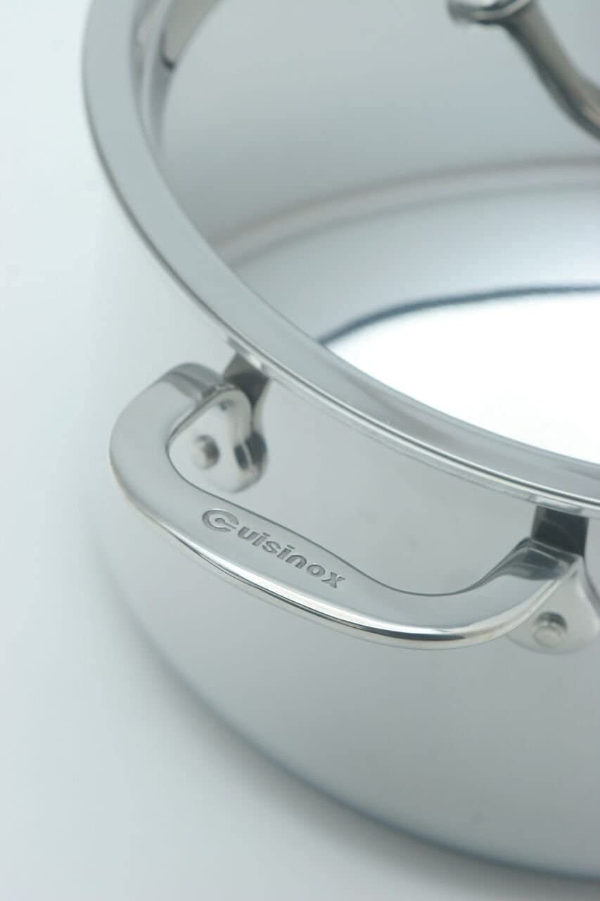 Premium Cuisinox Super Elite 3-Quart Stainless Steel Covered Dutch Oven - 7 Inch Heavy Duty Pot for Baking, Stewing & Slow Cooking - Perfect for Soups, Casseroles & Family Meals