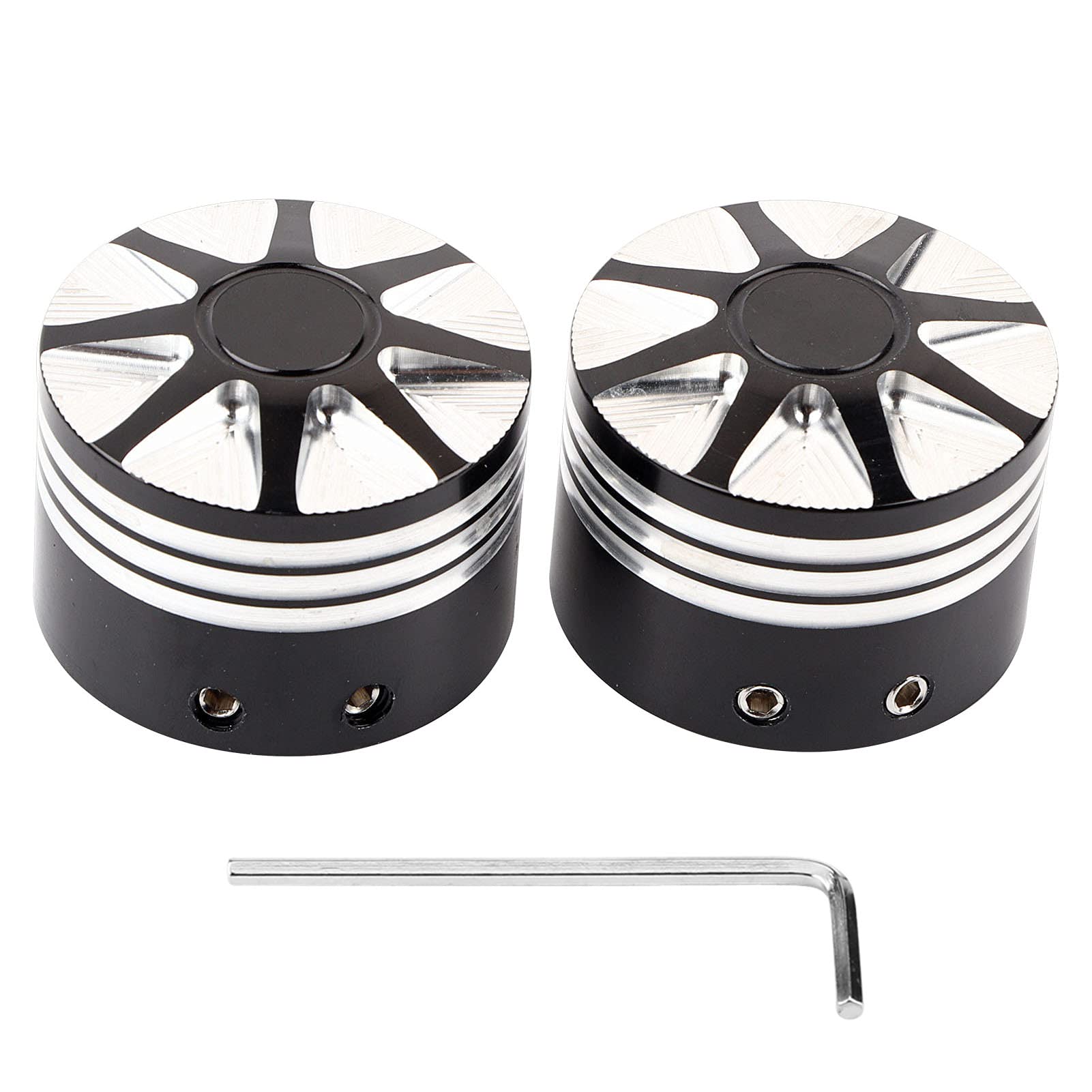 Black CNC Motorcycle Skull Axle Nut Cover - Custom Bike Decoration for Riders