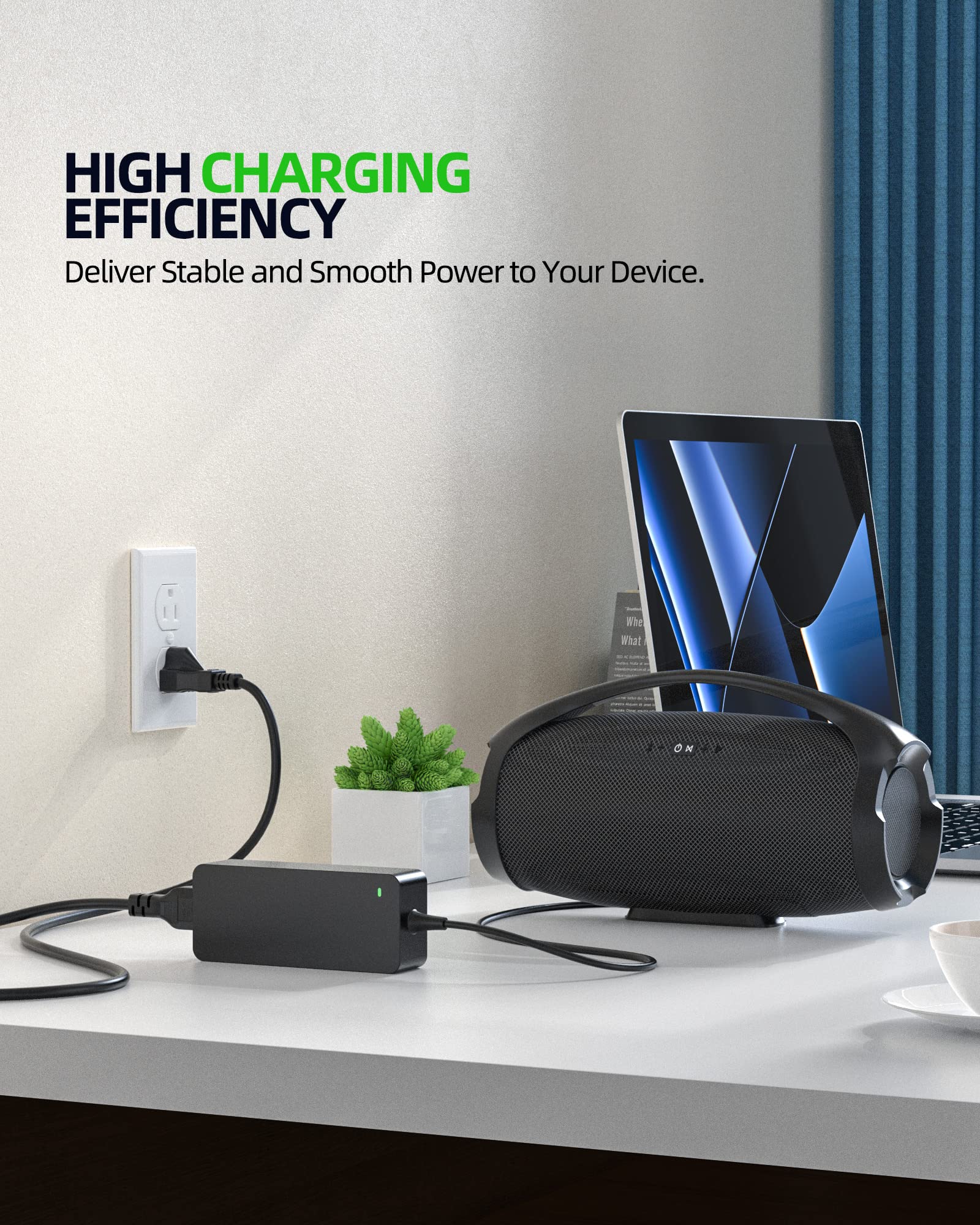 Original JBL Boombox 2 & Boombox 1 Replacement Charger - Fast Charging Power Adapter Cord for Portable Bluetooth Speakers | Perfect for Outdoor Parties, Travel & Home Use