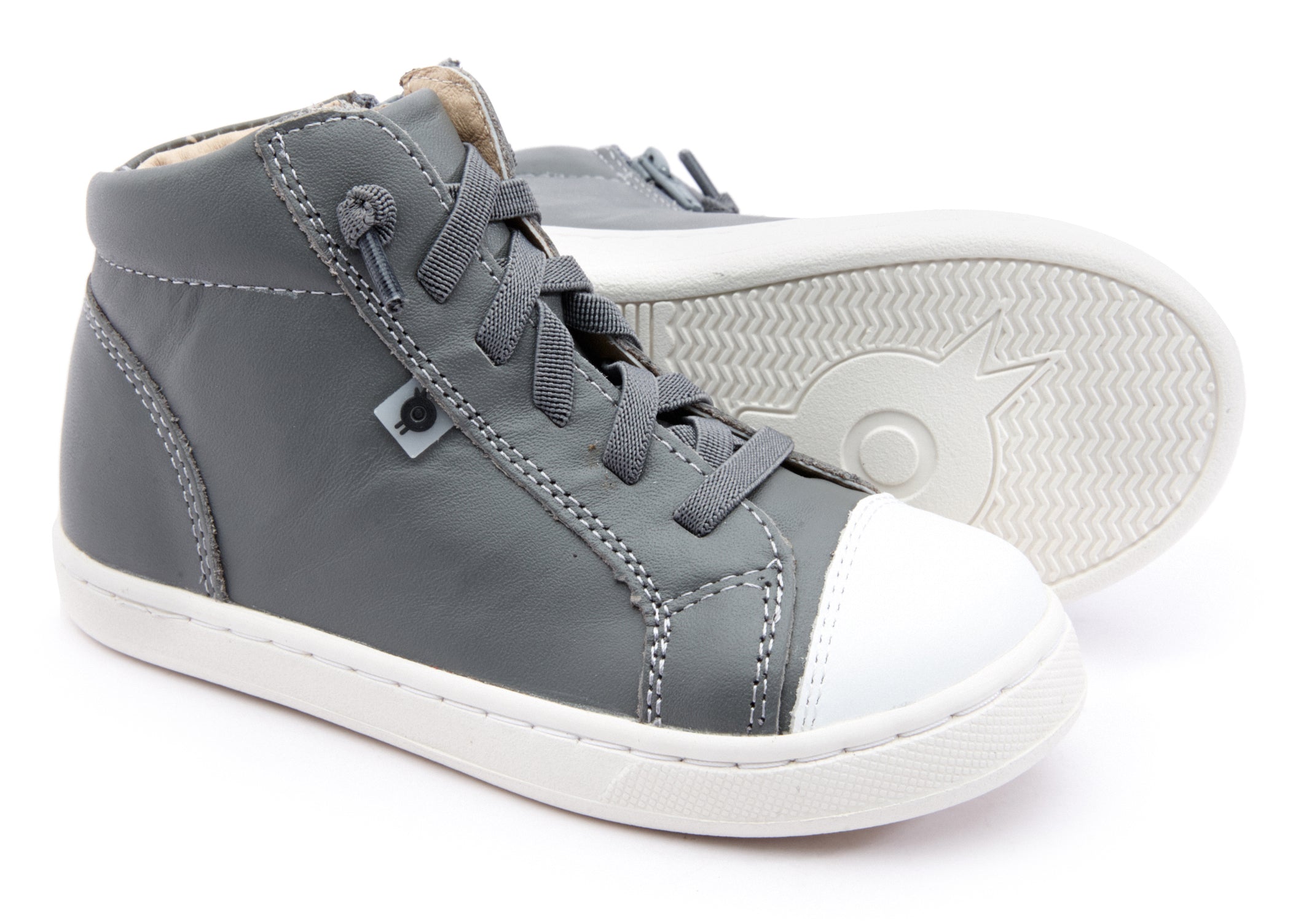 Old Soles 6119 Chester Sneakers for Boys & Girls - Grey/Snow - Comfortable Kids' Shoes for School, Play & Everyday Wear