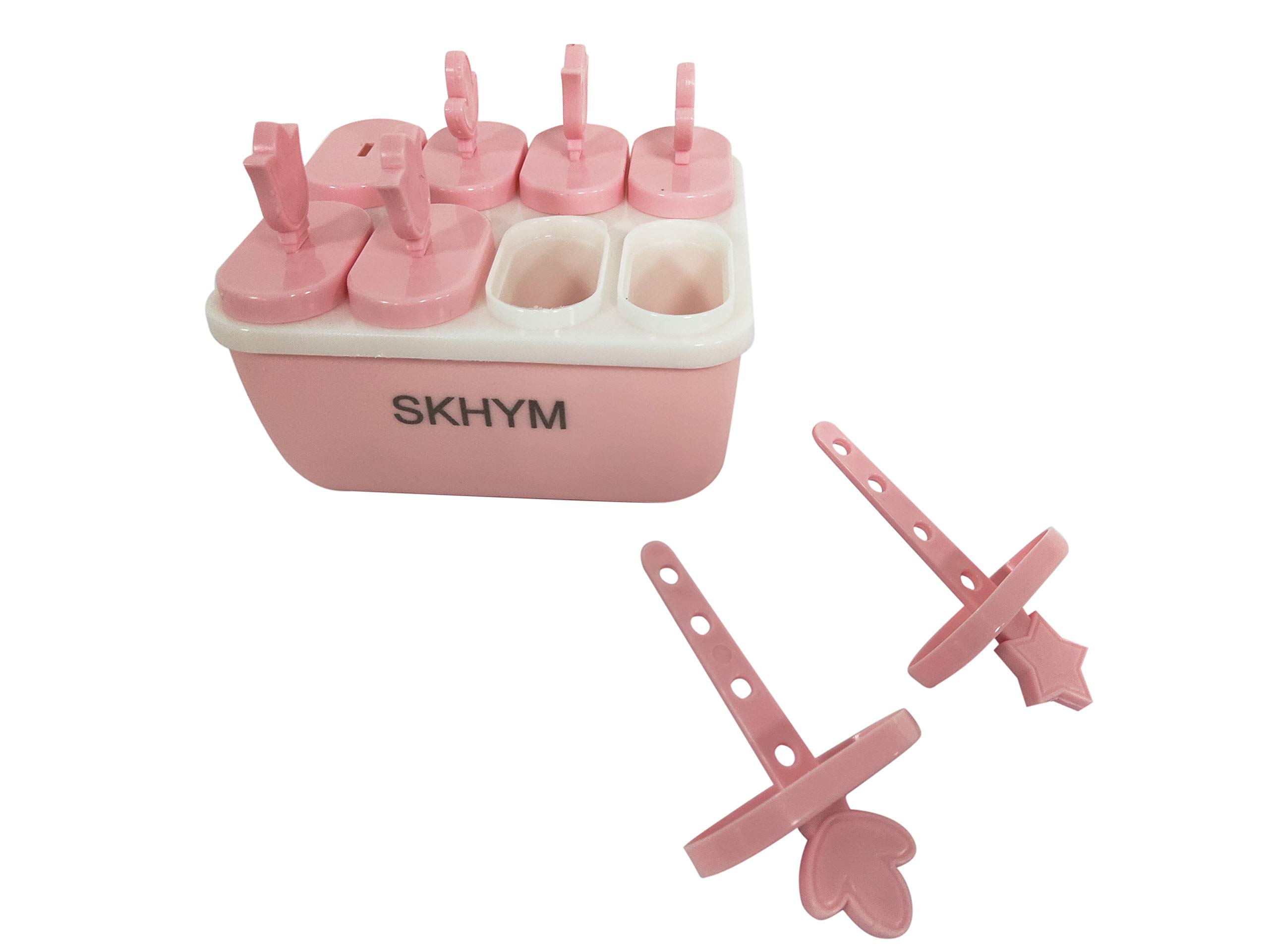 SKHYM 8-Piece Silicone Popsicle Molds Set - BPA Free, Reusable & Easy Release Ice Pop Maker for Homemade Treats (Red) - Perfect for Summer Parties, Kids Snacks & Healthy Frozen Desserts