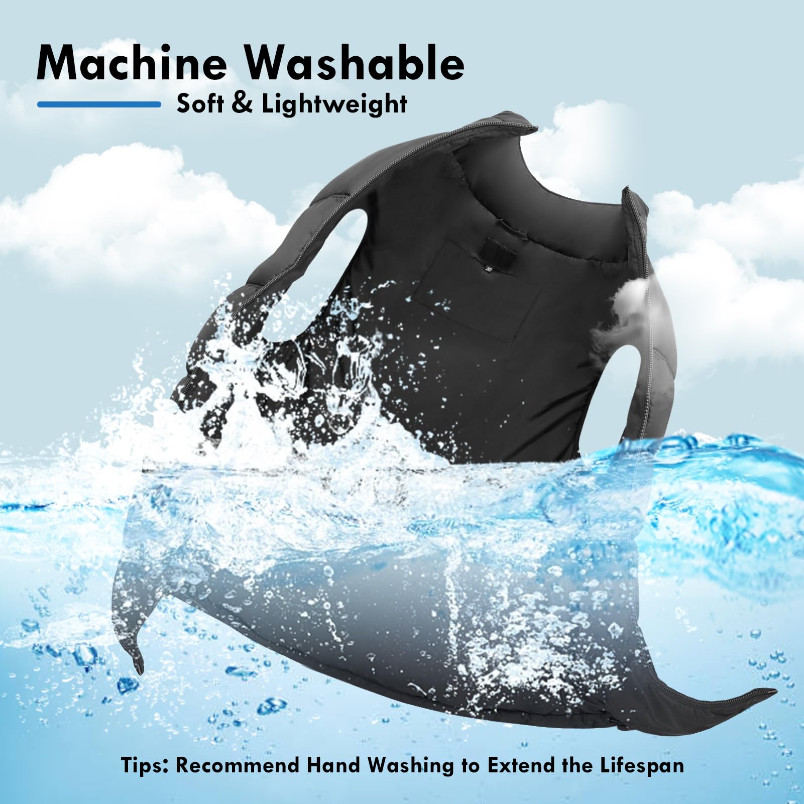 Men's Heated Vest with 7.4V Battery Pack - Lightweight Waterproof Rechargeable Electric Winter Jacket for Outdoor Activities, Hiking & Cold Weather
