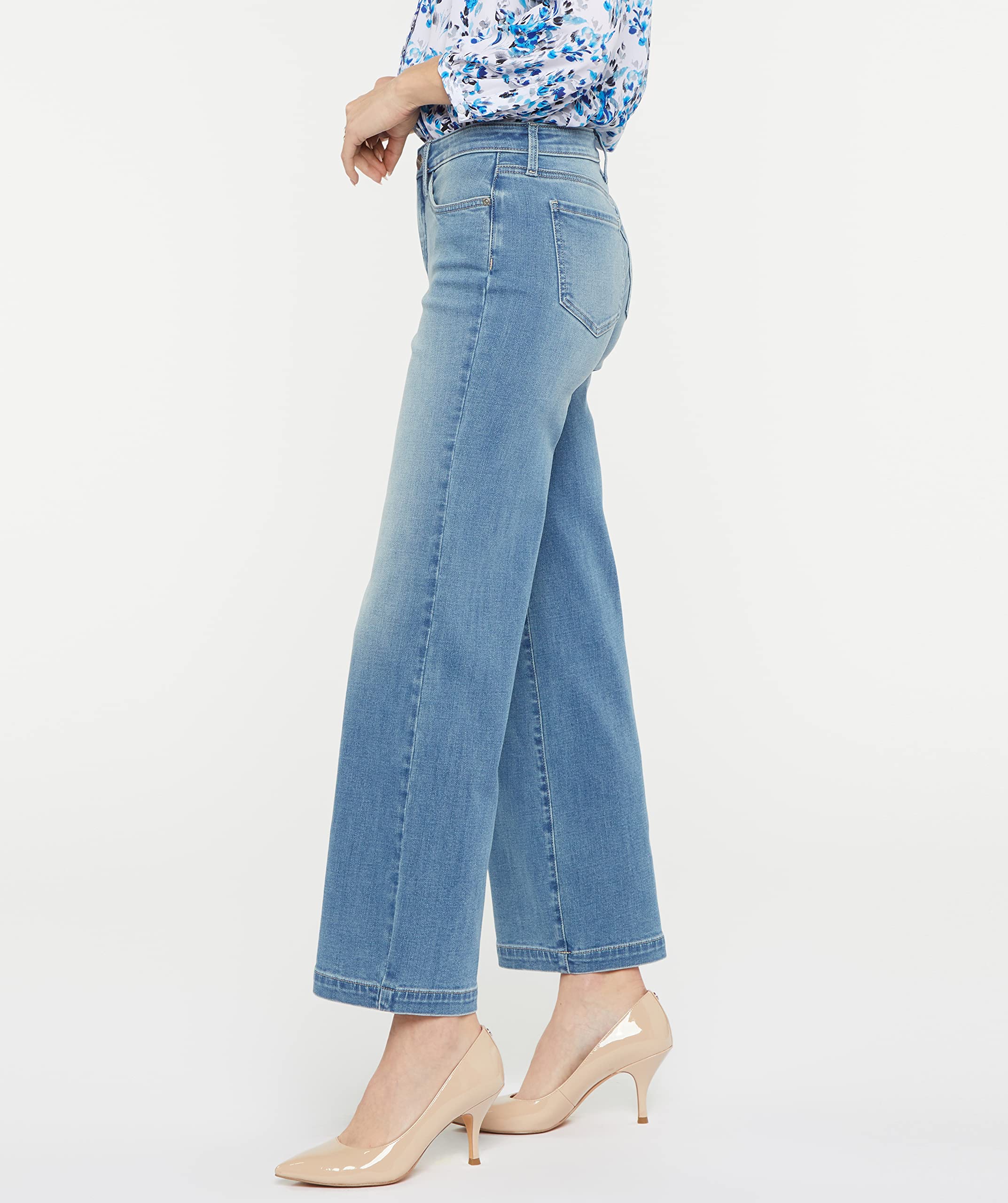 NYDJ Women's Teresa Wide Leg Ankle Jeans - Comfort Stretch Denim Pants for Casual & Office Wear | Perfect for Work, Travel & Everyday Outfits