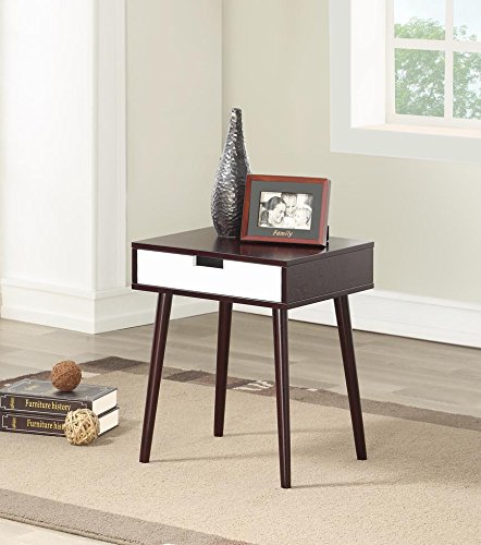 **Legacy Decor Espresso Hardwood Nightstand with Drawer - Stylish End Table for Bedroom, Living Room & Office**