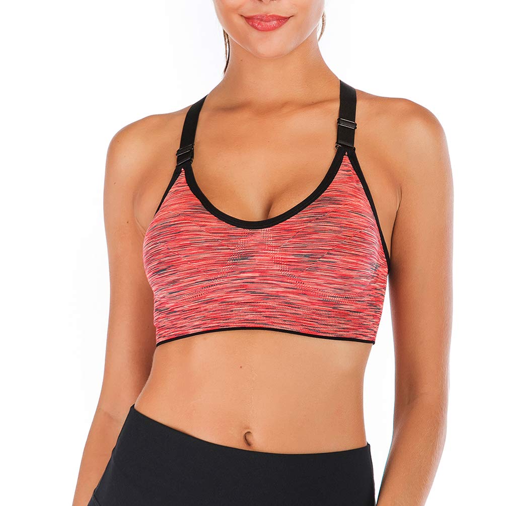 HOMETA Women's Seamless Sports Bra with Removable Pads - Breathable Workout Top for Yoga, Running, Gym & Fitness Training | High Support Activewear for Women