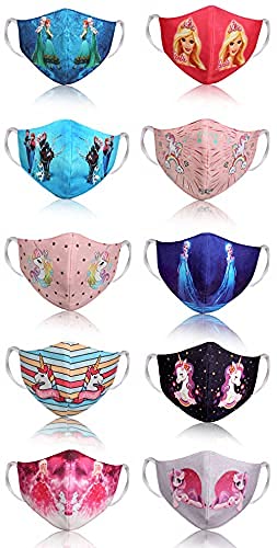 Blue Ribbon Kids Soft Cotton 3-Layer Reusable Safety Face Mask for Children Ages 3-7 - Breathable & Comfortable for School, Playdates, and Outdoor Activities