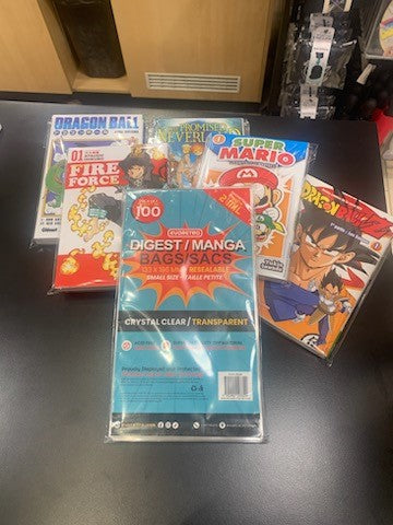 Evoretro Clear Resealable Bags for Comics, Manga & Collectibles - Perfect for Storage, Protection & Organization of Digest Books, Comic Collections & Trading Cards
