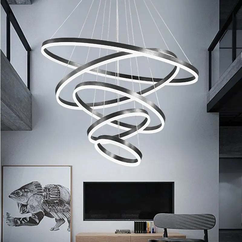 Stylish Aysan Modern Ring Chandeliers - Elegant Ceiling Lighting Fixture for Living Room, Dining Room & Bedroom Decor