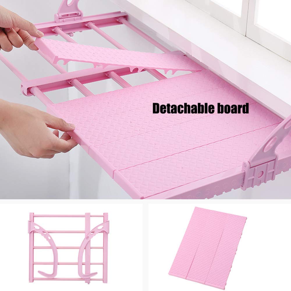 Foldable Stainless Steel Retractable Window Sill Drying Rack - Adjustable 75-120cm for Shoes, Towels, Socks & Baby Clothes - Perfect for Balcony, Radiator, Outdoor & Indoor Clothes Drying Organization