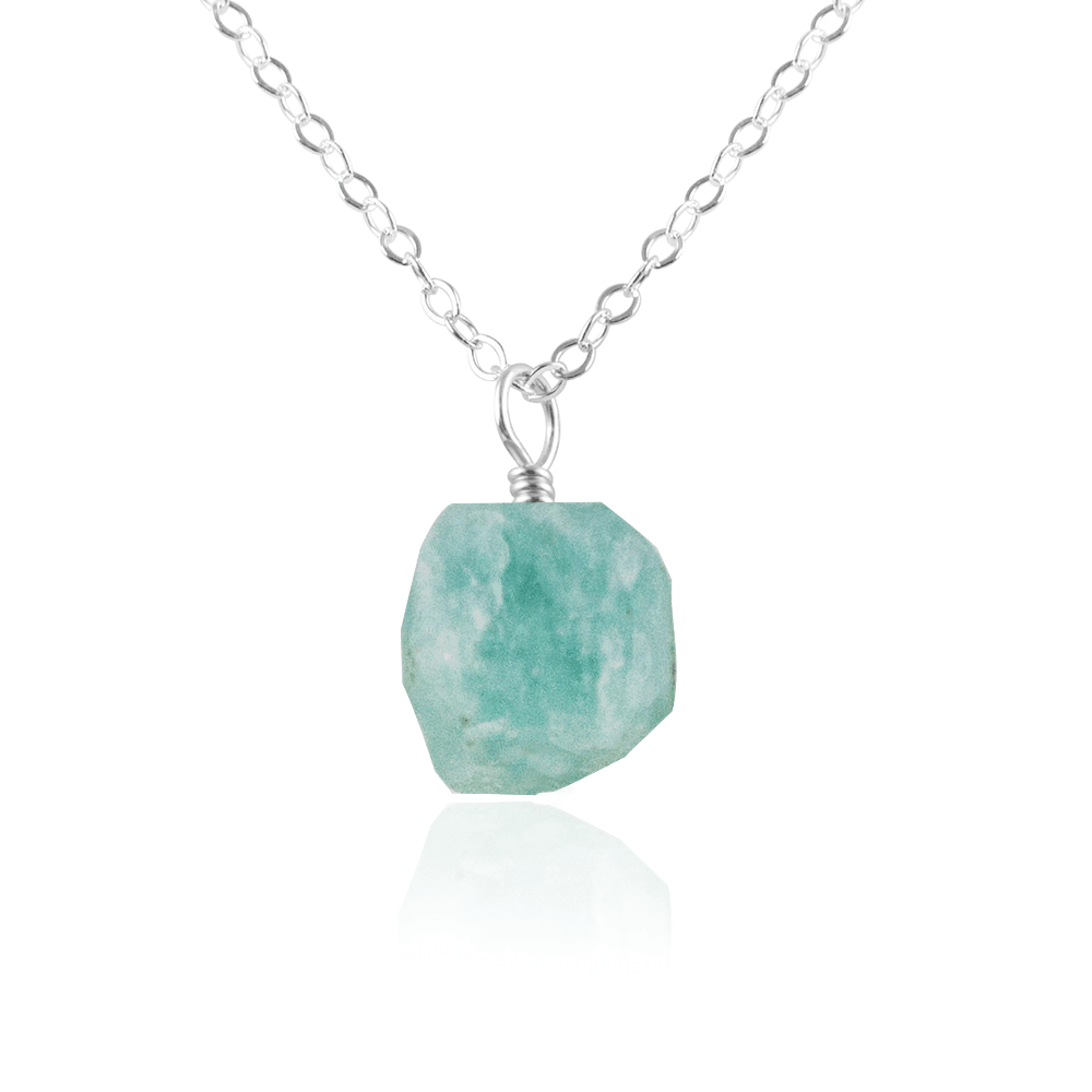 Natural Amazonite Crystal Pendant Necklace - Healing Stone Jewelry for Women, Chakra Balancing & Spiritual Protection | Perfect for Meditation, Yoga & Everyday Wear
