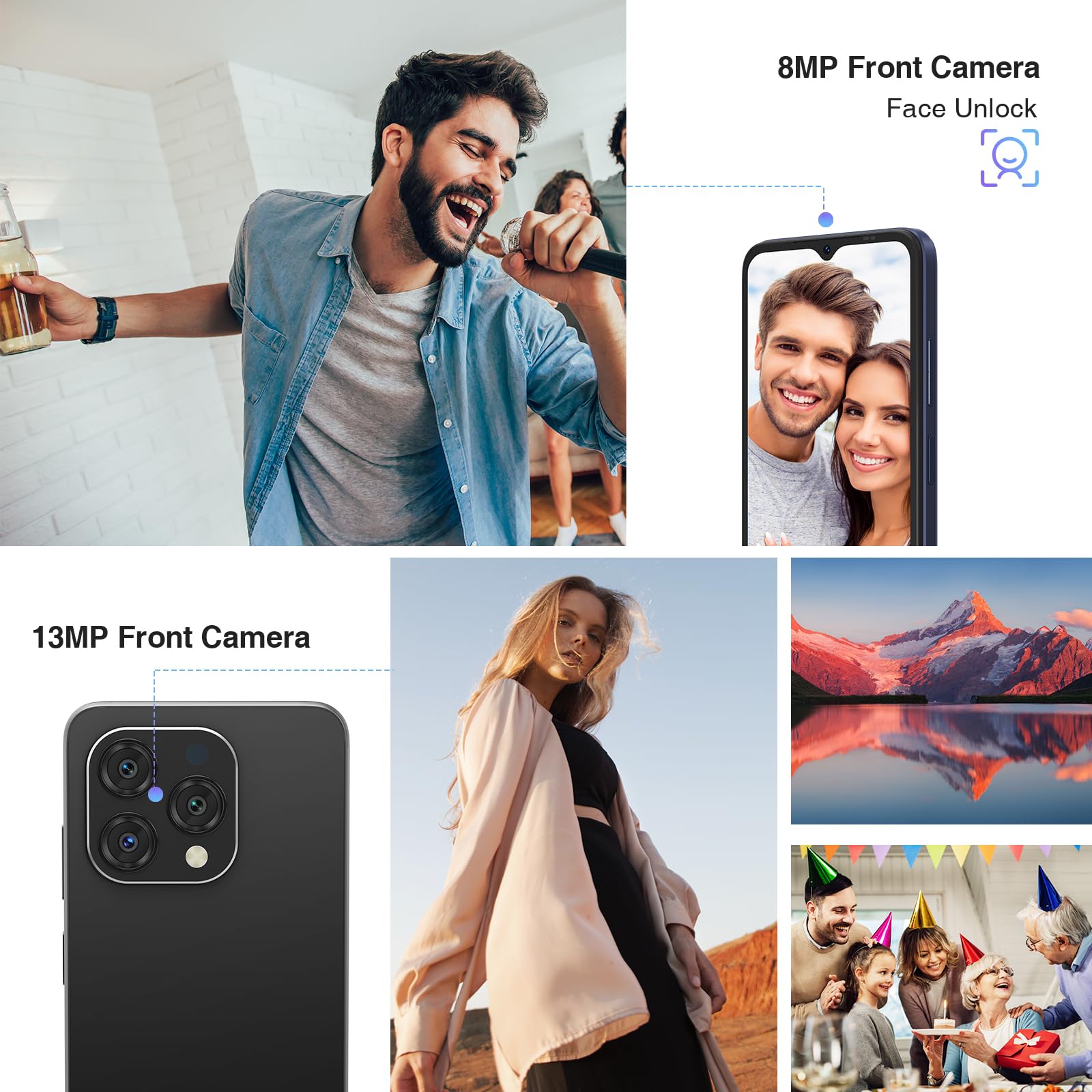 DOOGEE N55 Unlocked Smartphone (2025) - 9GB RAM, 128GB ROM (Expandable to 1TB), 6.56