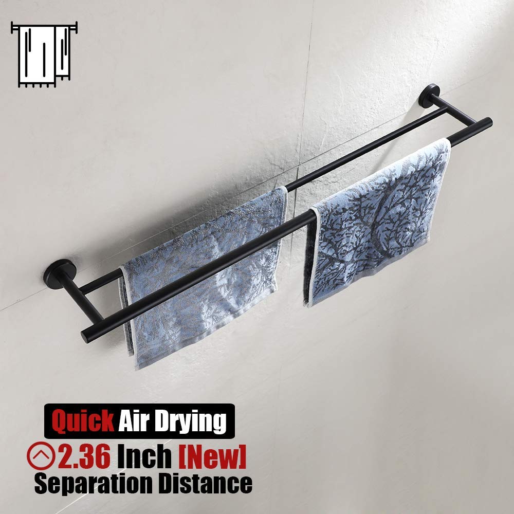 Matte Black Stainless Steel Towel Ring - 7 Inch Bathroom Holder for Showers & Sinks