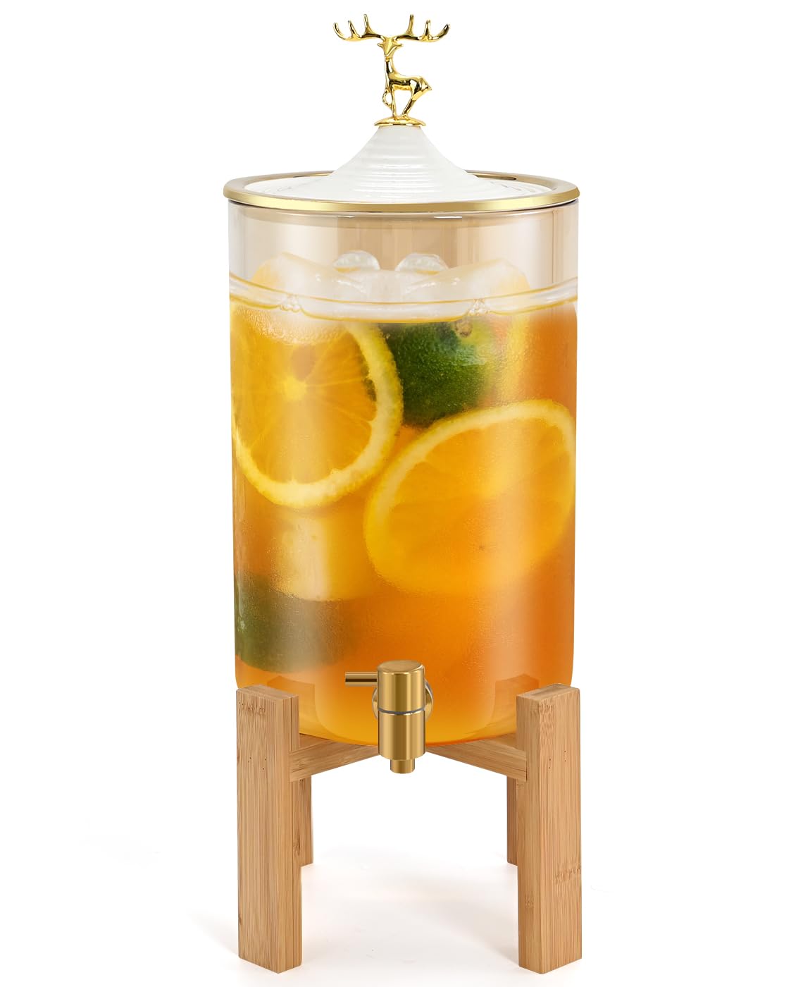 2.11 Gallon Glass Beverage Dispenser with Stainless Steel Spigot - Large Party Drink Dispenser for Lemonade, Juice, Punch & Water - Perfect for Outdoor Gatherings, BBQs, Weddings & Daily Home Use