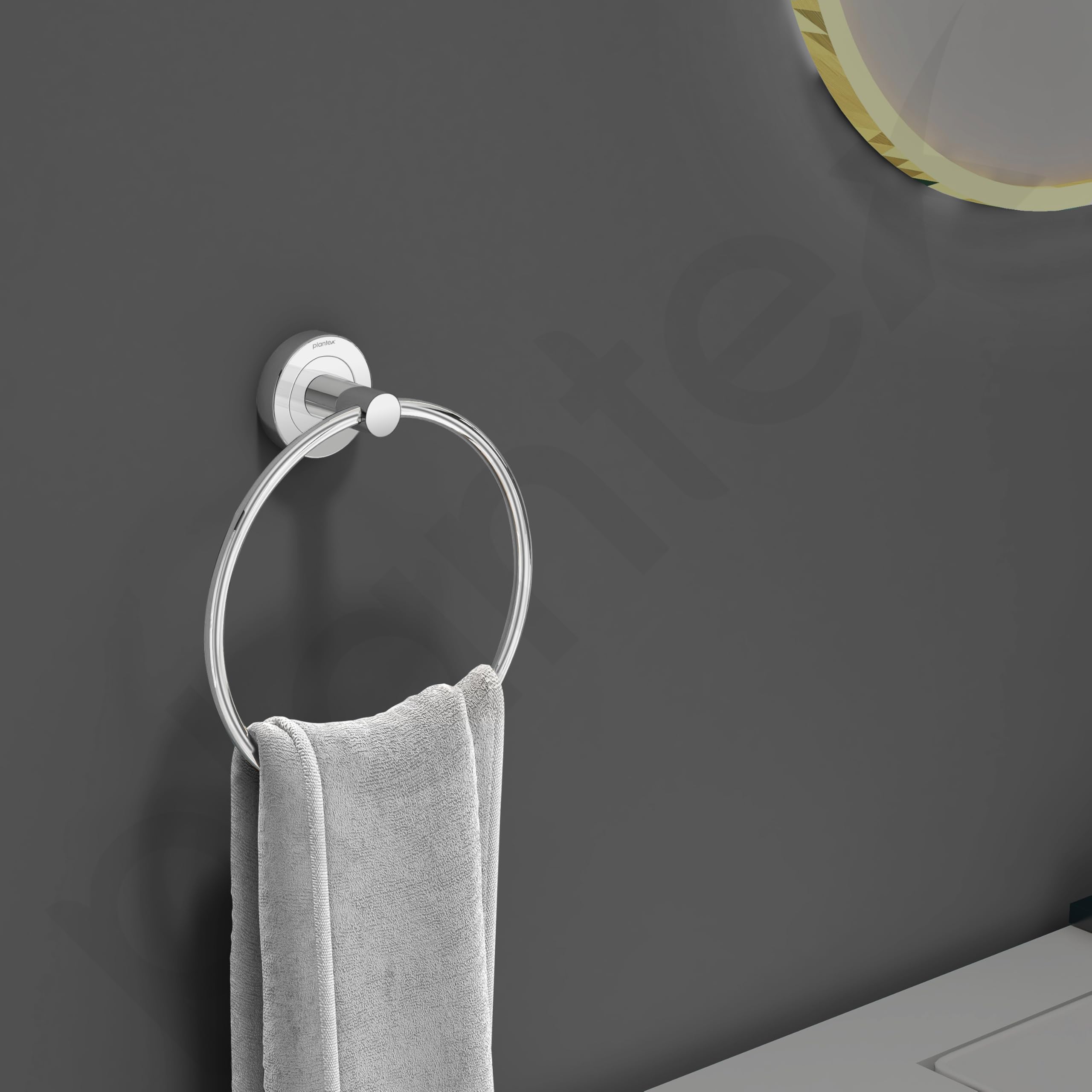 Stainless Steel Towel Hanger for Bathroom - Compact Towel Holder, Napkin Rack for Wash Basin, Durable Towel Ring - Bathroom Accessories (1 Pack) - Perfect for Small Spaces, Apartments & Modern Bathrooms