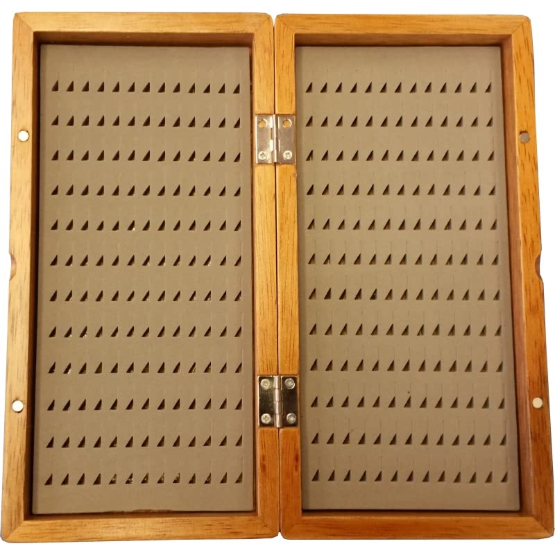 Premium Handmade Wooden Fly Box - Size S Fishing Tackle Storage for Dry Flies & Nymphs - Perfect for Fly Fishing Enthusiasts & Outdoor Adventures