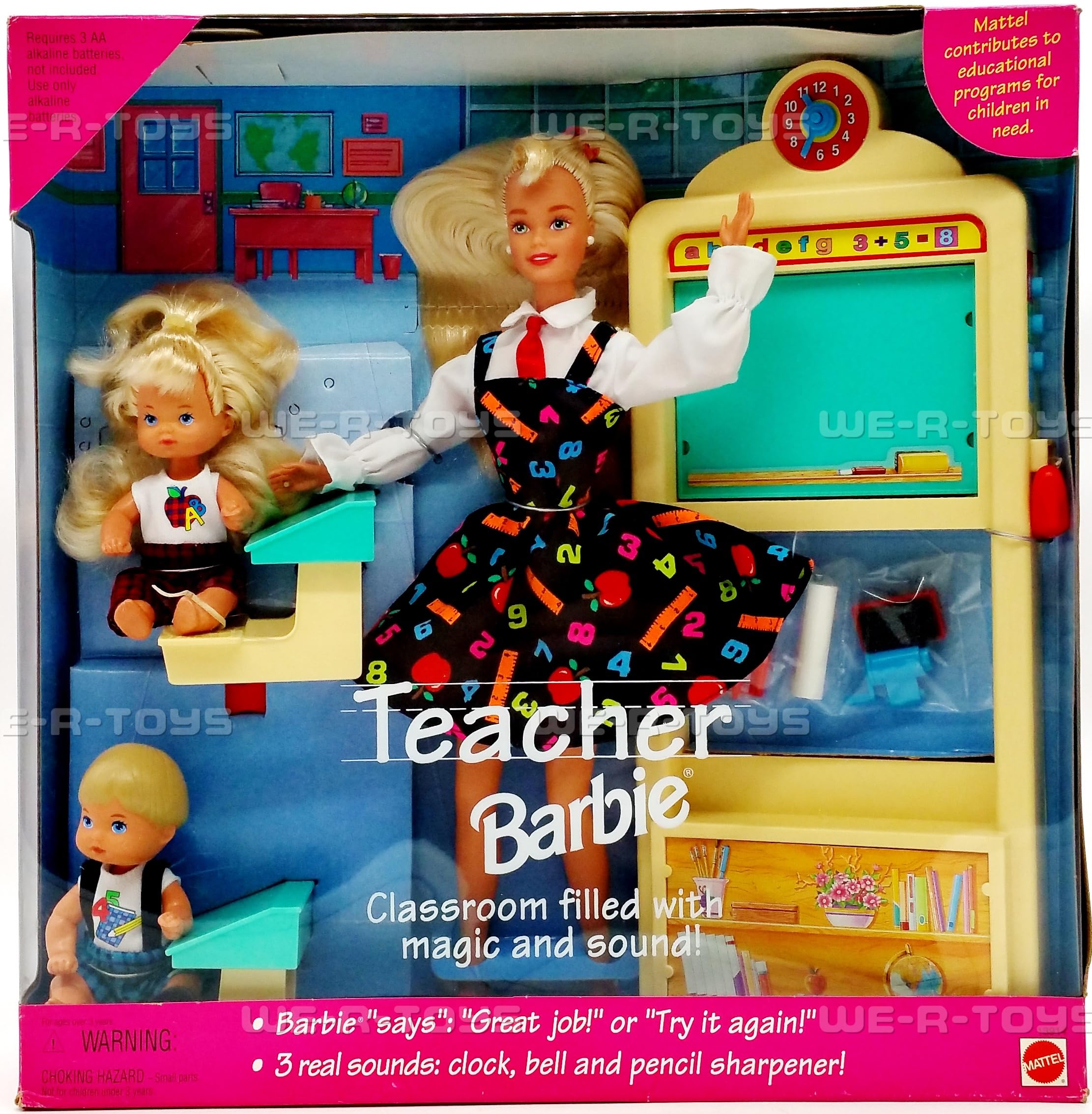 Vintage 1995 Barbie Teacher & Students Gift Set - Blonde Hair Edition - Perfect for Collectors, Playtime & Classroom Role Play