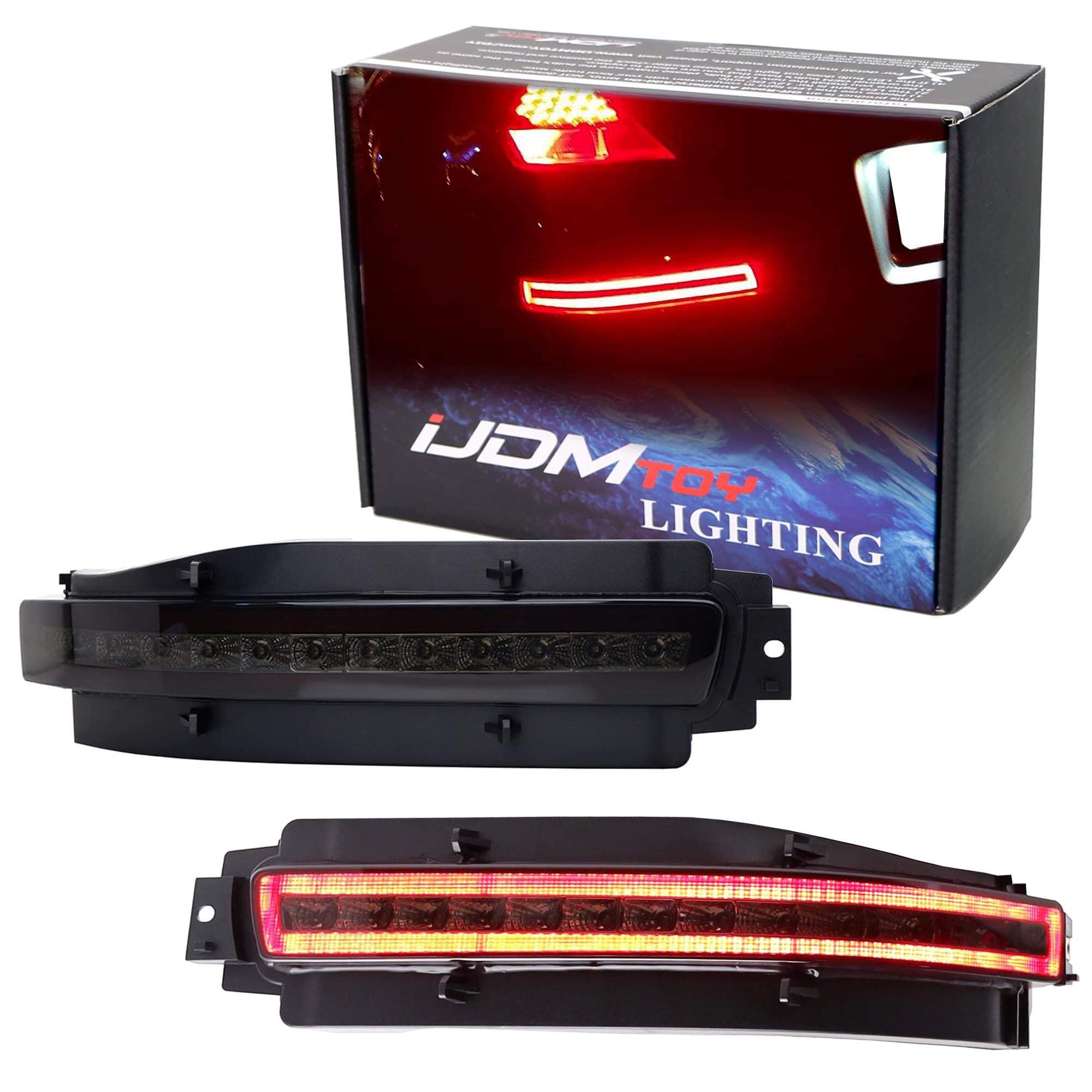 Smoked LED Tail Lights for Nissan 350Z 2003-2009 - Sequential Turn Signals, Reverse & Brake Lights - All-in-One Lower Bumper Lamps by iJDMTOY | Upgrade Your Z33's Rear Style & Night Visibility