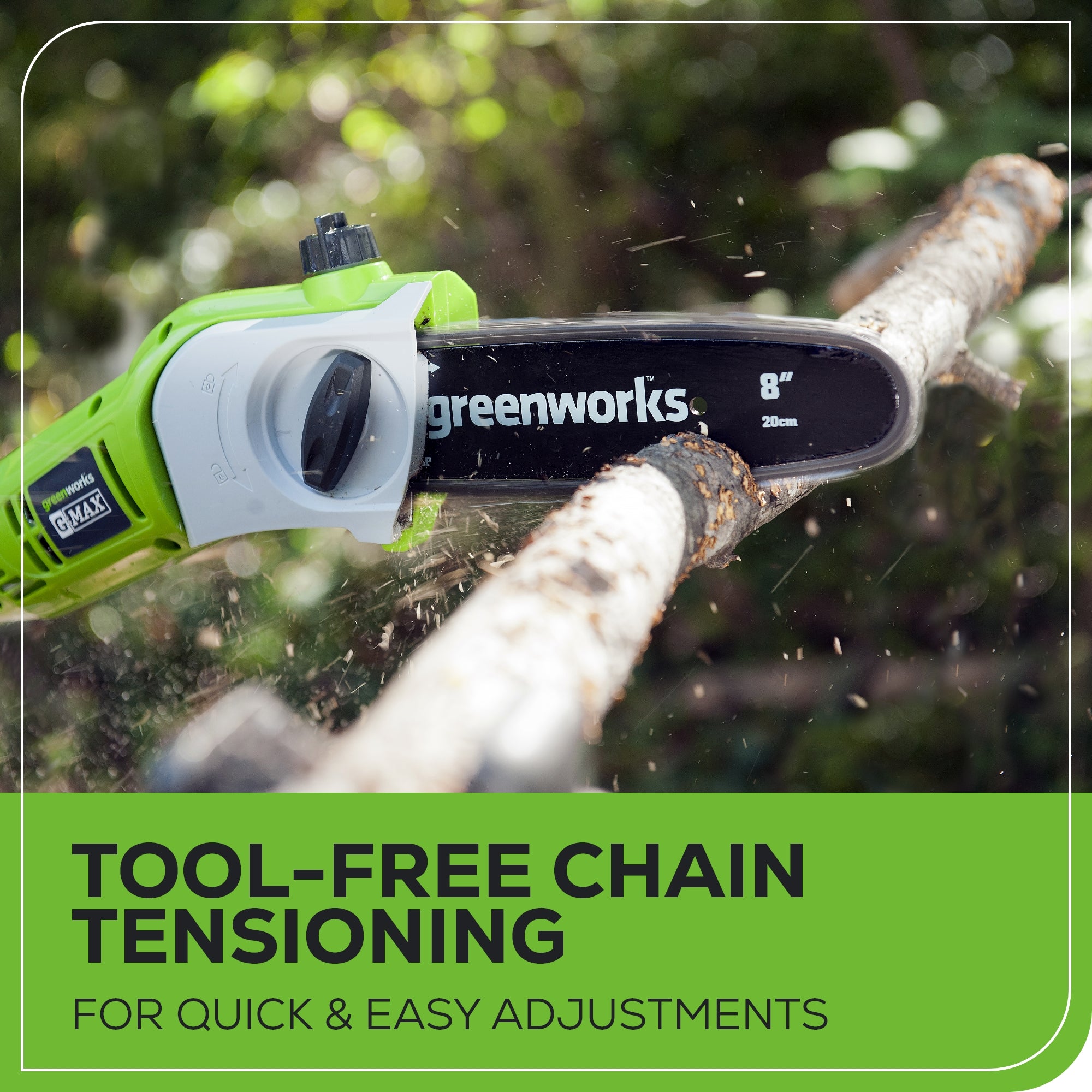 40V 8-Inch Cordless Battery Pole Saw & Hedge Trimmer Attachment Kit with 2.0Ah Battery & Charger - Perfect for Tree Trimming, Landscaping, and Garden Maintenance