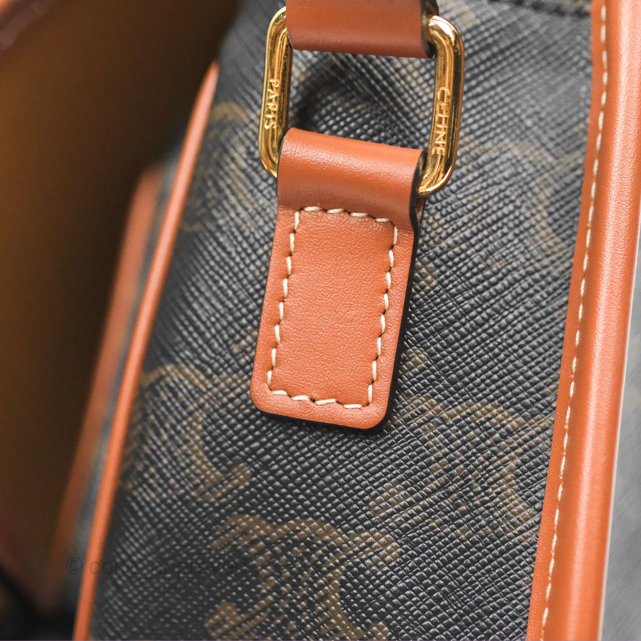 Celine Medium Folco Bag in Triomphe Canvas - Tan Crossbody Bag for Women | Luxury Handbag for Work, Travel & Everyday Use