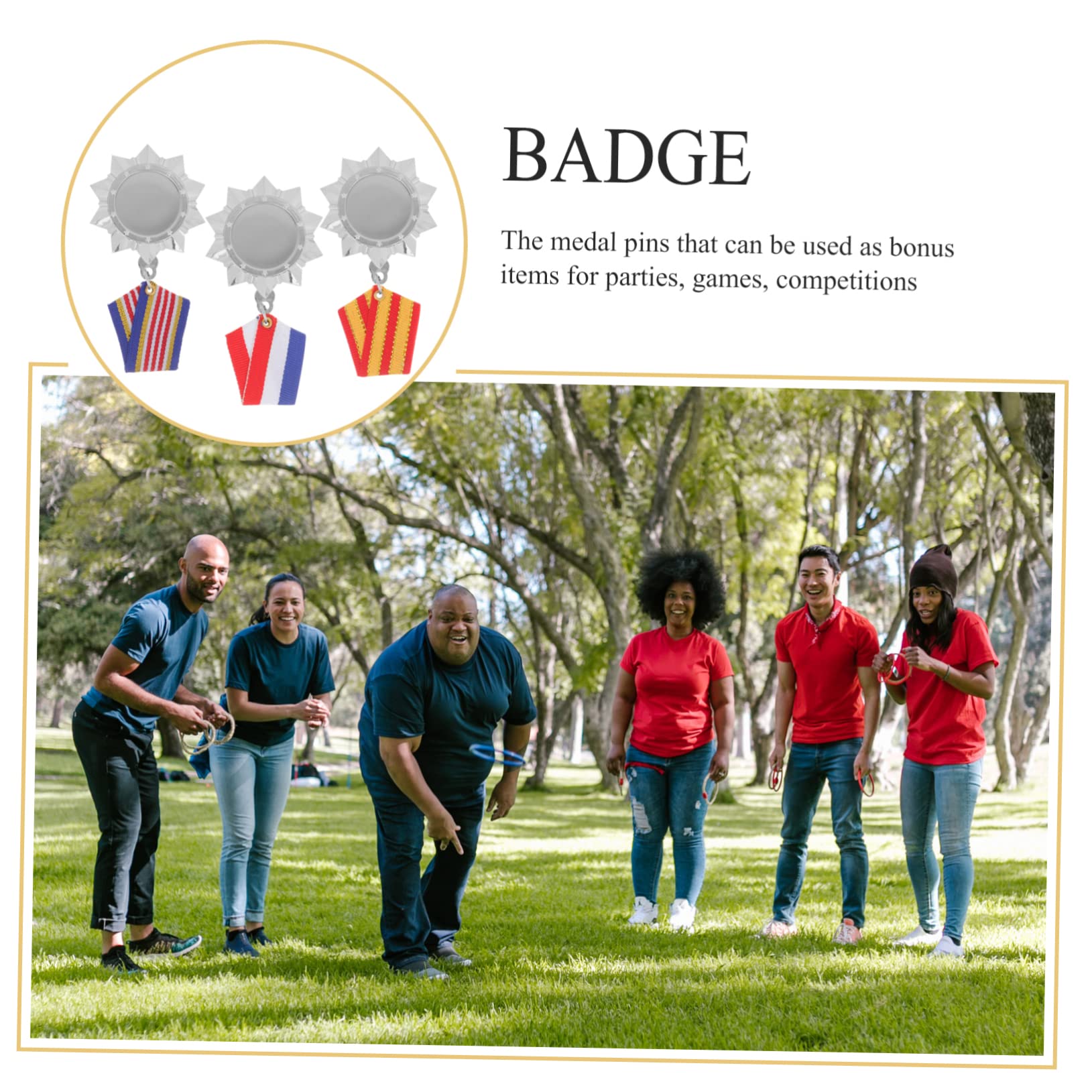 Toddmomy 2 Sets Kids Medal Pins - Fashion Brooches for Party Games, Awards & Lapel Decor (3pcs*2) - Perfect for School Events, Sports Competitions & Birthday Celebrations