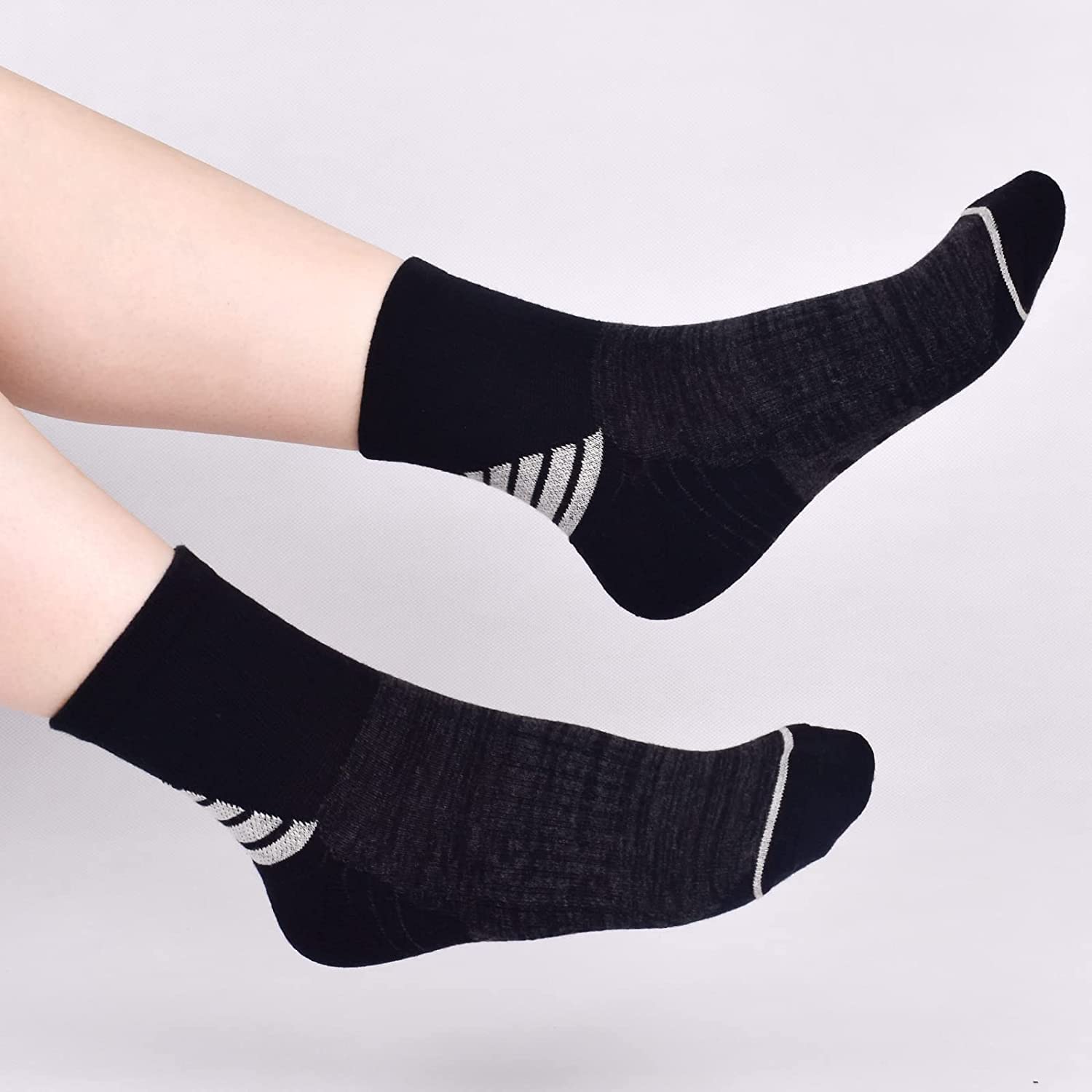 J.WMEET Women's Athletic Ankle Socks - 6 Pack Cushioned Running Socks for Hiking, Sports & Workout - Breathable Cotton Performance Socks for Gym, Jogging & Outdoor Activities