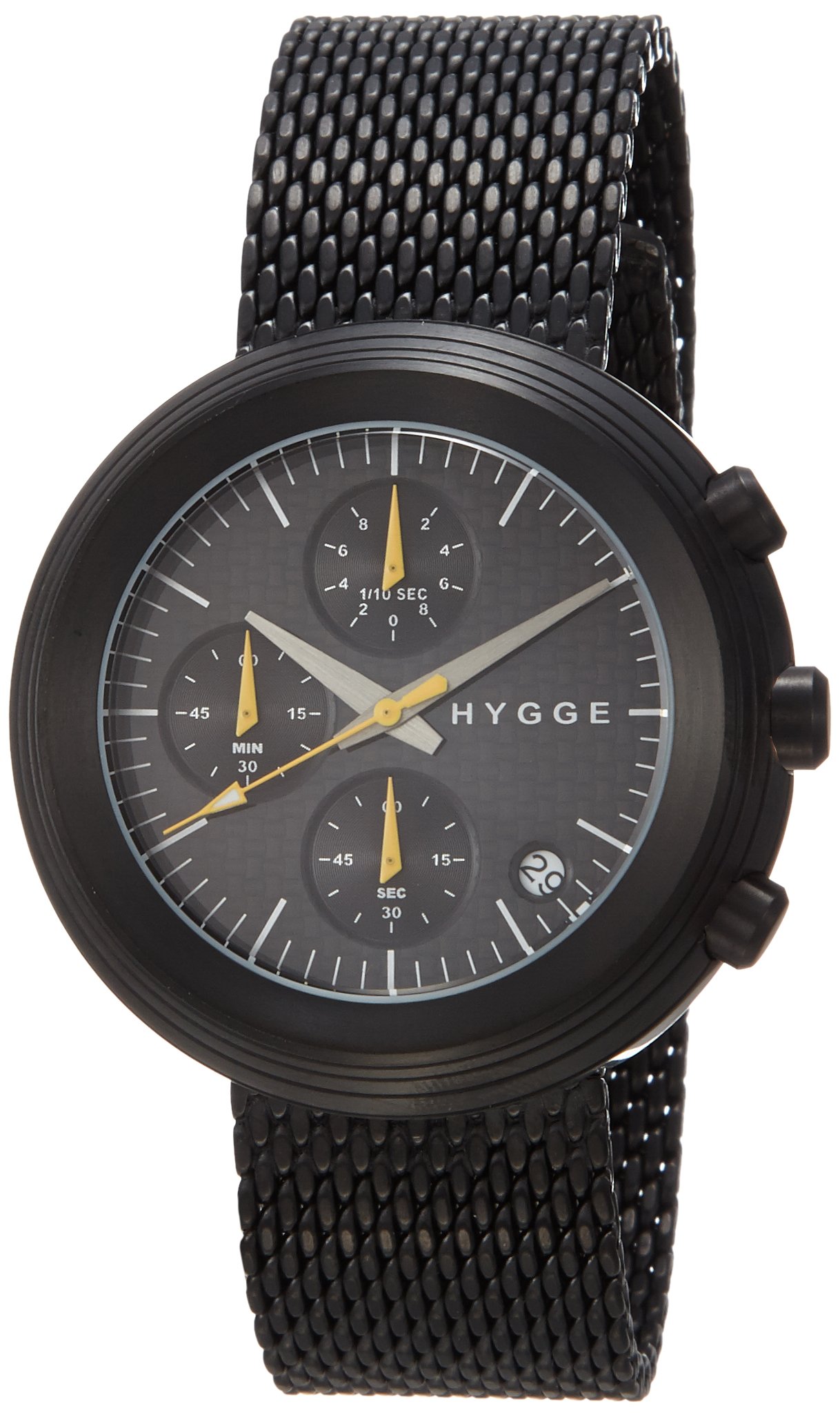 HYGGE Watch - 2312 Series - Genuine Leather Strap - Black/Black - Waterproof Analog Wristwatch for Men & Women - Perfect for Business, Casual & Formal Occasions