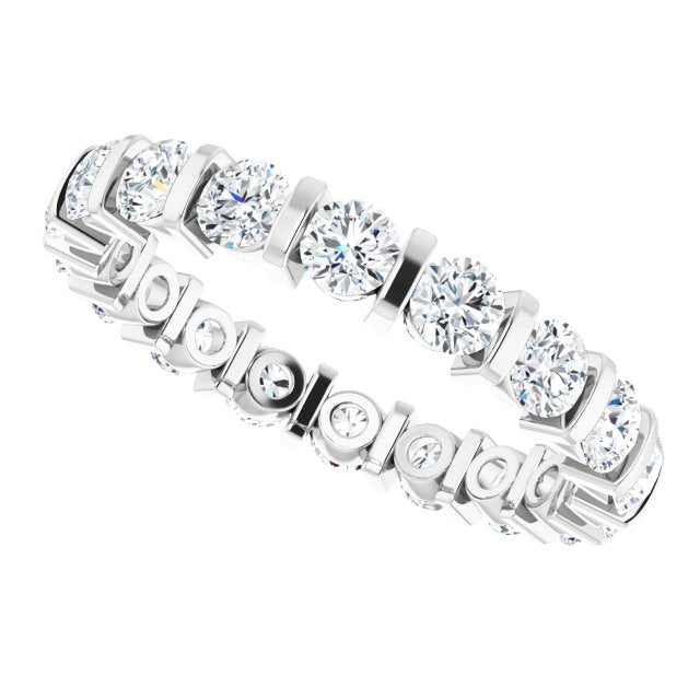 1.80 Carat Round Diamond Eternity Wedding Band - 14K White Gold Classic Stackable Ring for Anniversary, Engagement & Bridal Jewelry Gifts