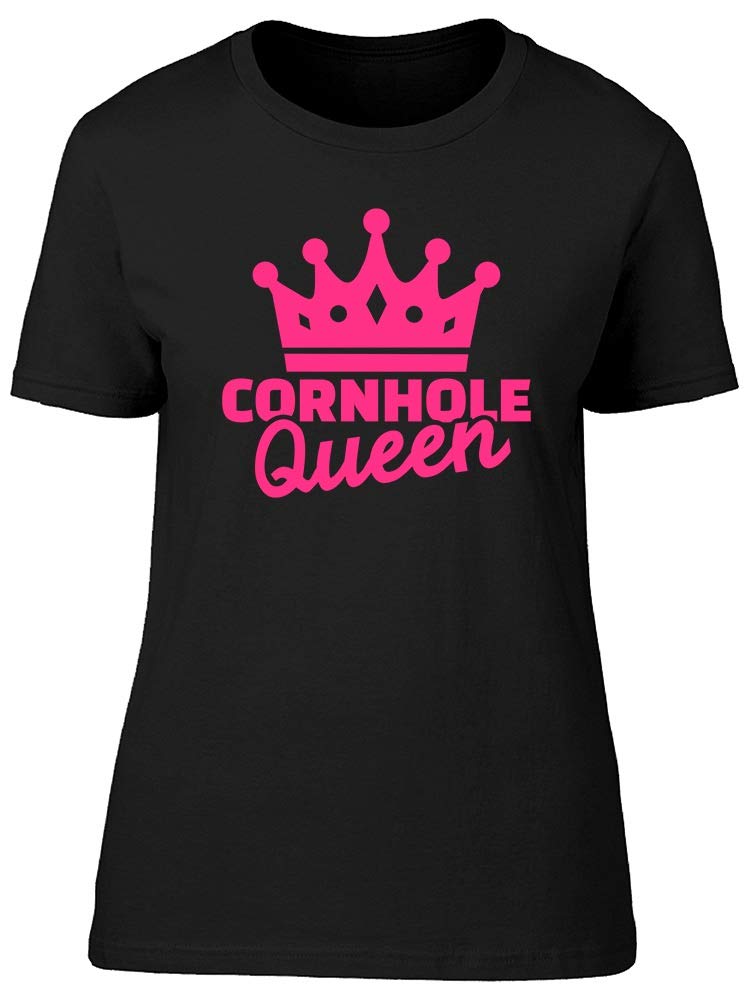 Pink Cornhole Queen T-Shirt for Women - Soft & Comfortable Casual Tee - Perfect for Outdoor Games, Tailgating, and Summer Parties