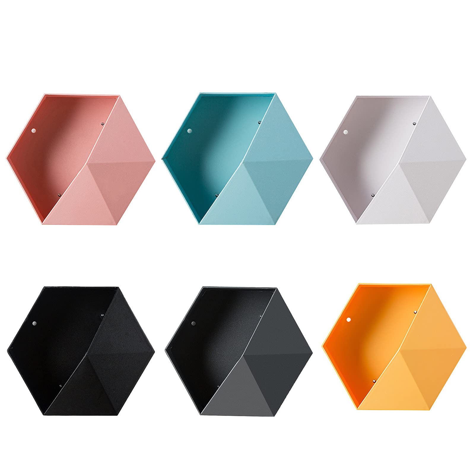 Geometric Hexagon Wall Mounted Hanging Planter - Succulent & Cactus Flower Pot Holder for Indoor/Outdoor Wall Decor - Perfect for Living Room, Bedroom, Balcony, and Office Plant Display (Set of 4)