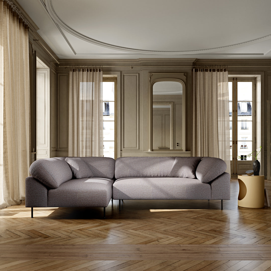 Modern Sectional Sofa with Pre-Configured Collar Design - Easy Setup Living Room Furniture for Home Theater & Family Gatherings