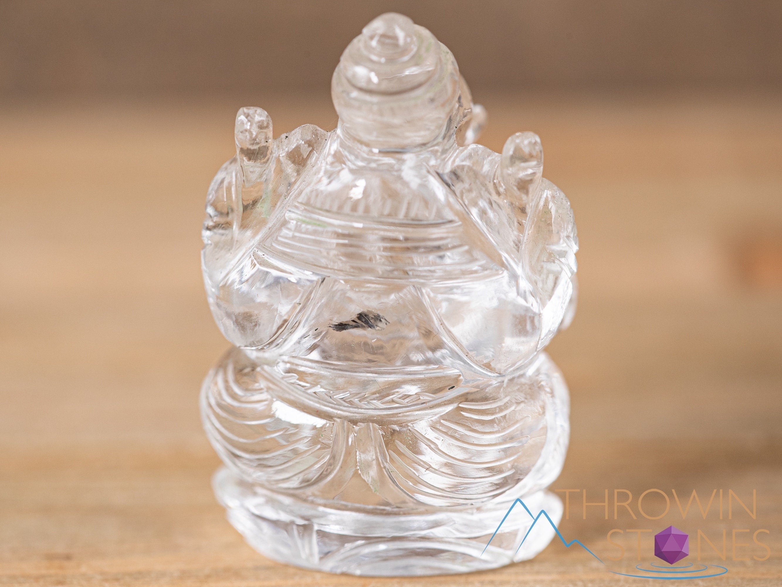Himalayan Clear Quartz Ganesha Statue - Hand Carved Lord Ganesh Crystal Figurine for Home Decor, Spiritual Healing, Meditation & Yoga Space | Feng Shui Gift & Positive Energy Stone (40697)