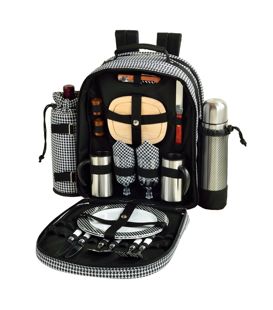 Picnic at Ascot 2-Person Picnic Backpack Set with Coffee Service, Cooler & Insulated Wine Holder - Premium Outdoor Picnic Gear for Couples, Parks & Beach Days - Made in USA