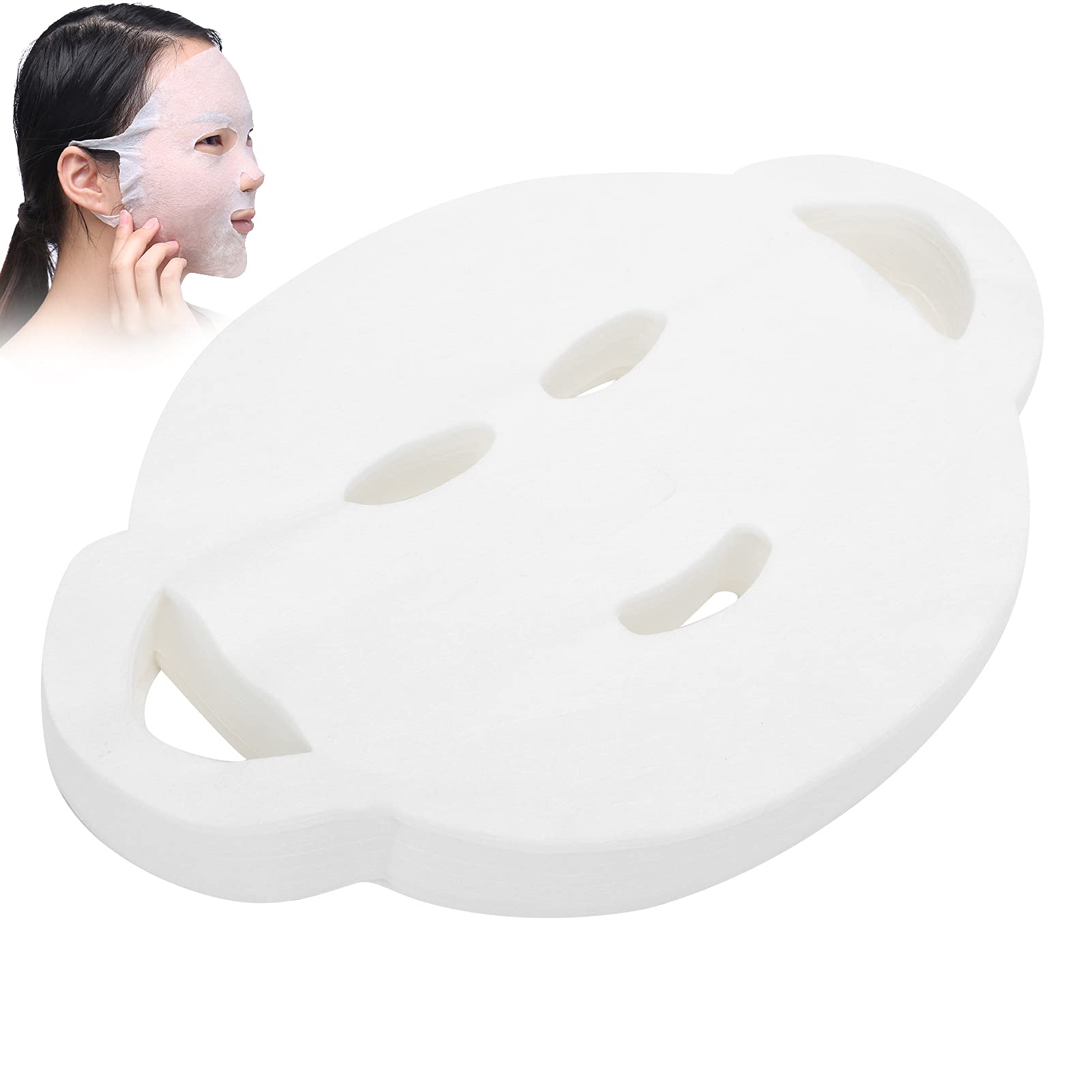 100 Pcs DIY Facial Mask Sheets - Cotton Face Mask Paper for Skincare, Spa & Hydration - Dry Facial Mask Layout for DIY Beauty & At-Home Facial Treatments