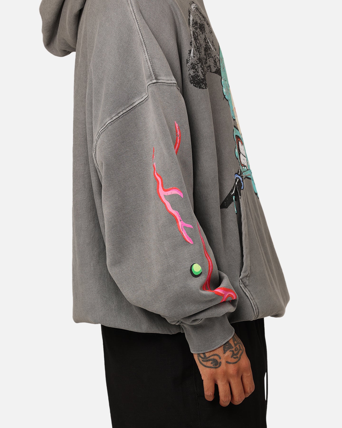 SpongeBob SquarePants Squidward Hoodie - Washed Charcoal Pullover Sweatshirt for Men & Women | American Thrift Style | Perfect for Cosplay, Halloween, and Casual Wear