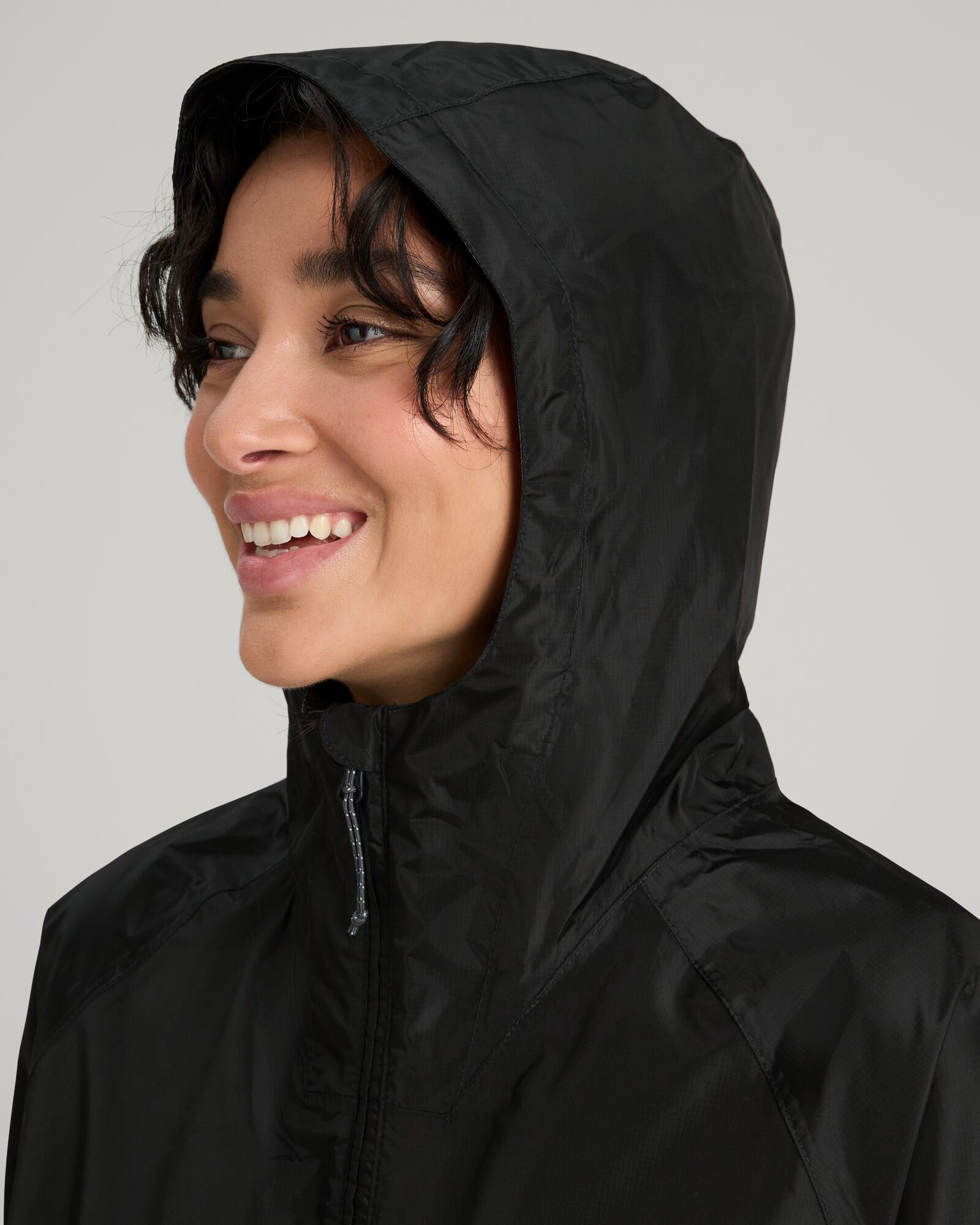 Waterproof Women's 2-Layer Rain Jacket with Pockets - Black | Outdoor Hiking, Commuting & Travel Windbreaker Coat